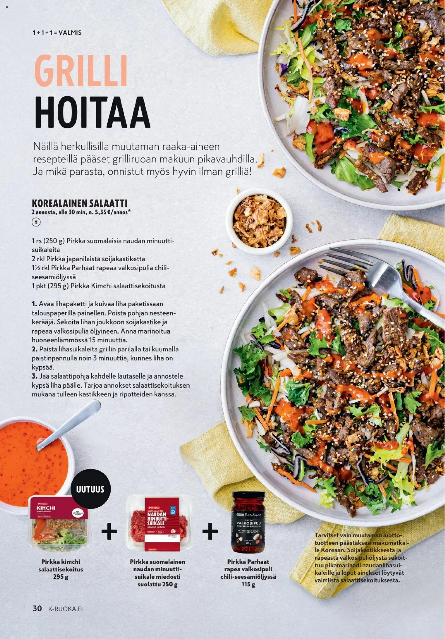 K-Market tarjoukset - K-Ruoka – voimassa 06.05.2026 alkaen | Sivu: 30 | Tuotteet: Grilli, Valkosipuli, Chili, Salaatti