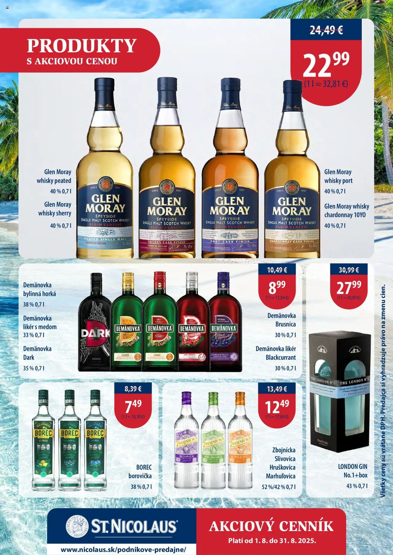 St. Nicolaus leták │ platný od 01.08.2025 | Strana: 6 | Produkty: Borovička, Slivovica, Gin, Whisky