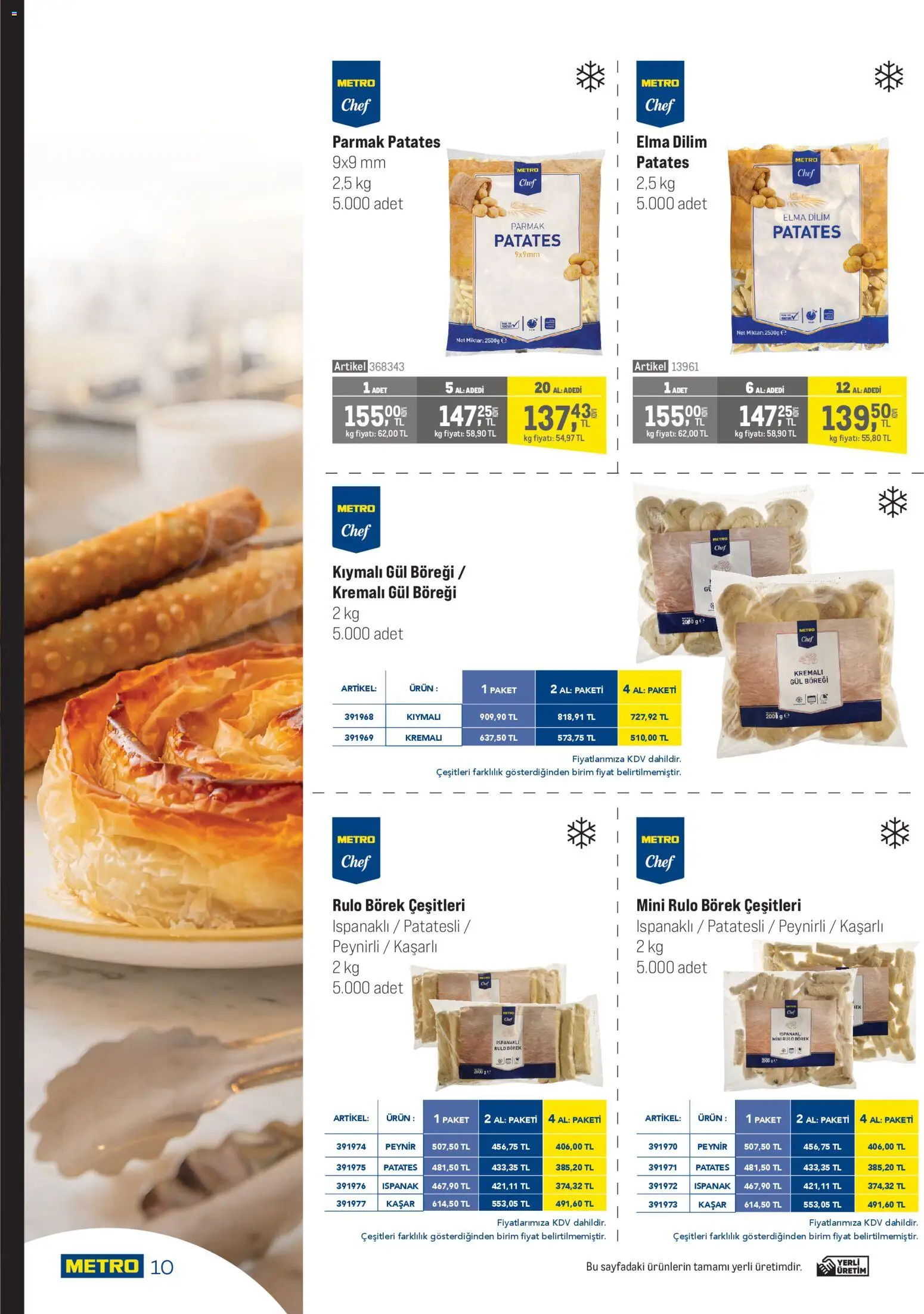 Metro - Şehir Otelleri - 22.04.2026 tarihinden itibaren geçerlidir | Sayfa: 10 | Ürünler: Peynir, Ispanak, Elma, Patates