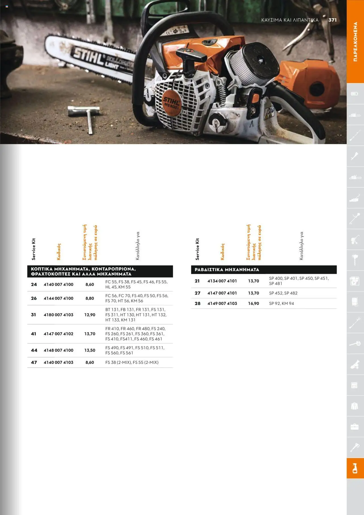 Stihl Κατάλογος 2025 – σε ισχύ από 13.01.2025 | Σελίδα: 371
