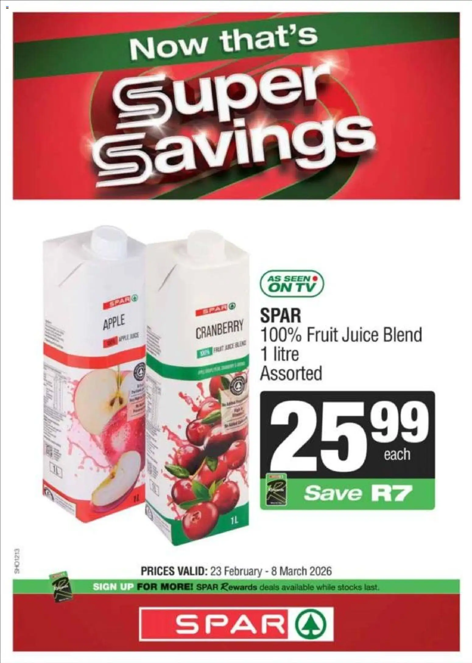 New Spar catalogue – valid from 23.02.2026 | Page: 12 | Products: TV, Juice, Fruit