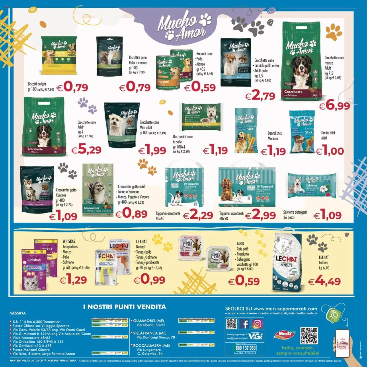 Volantino MerSi Supermercati del 16.08.2025 | Pagina: 16 | Prodotti: Biscotti, Verdure, Prosciutto, Crocchette cane
