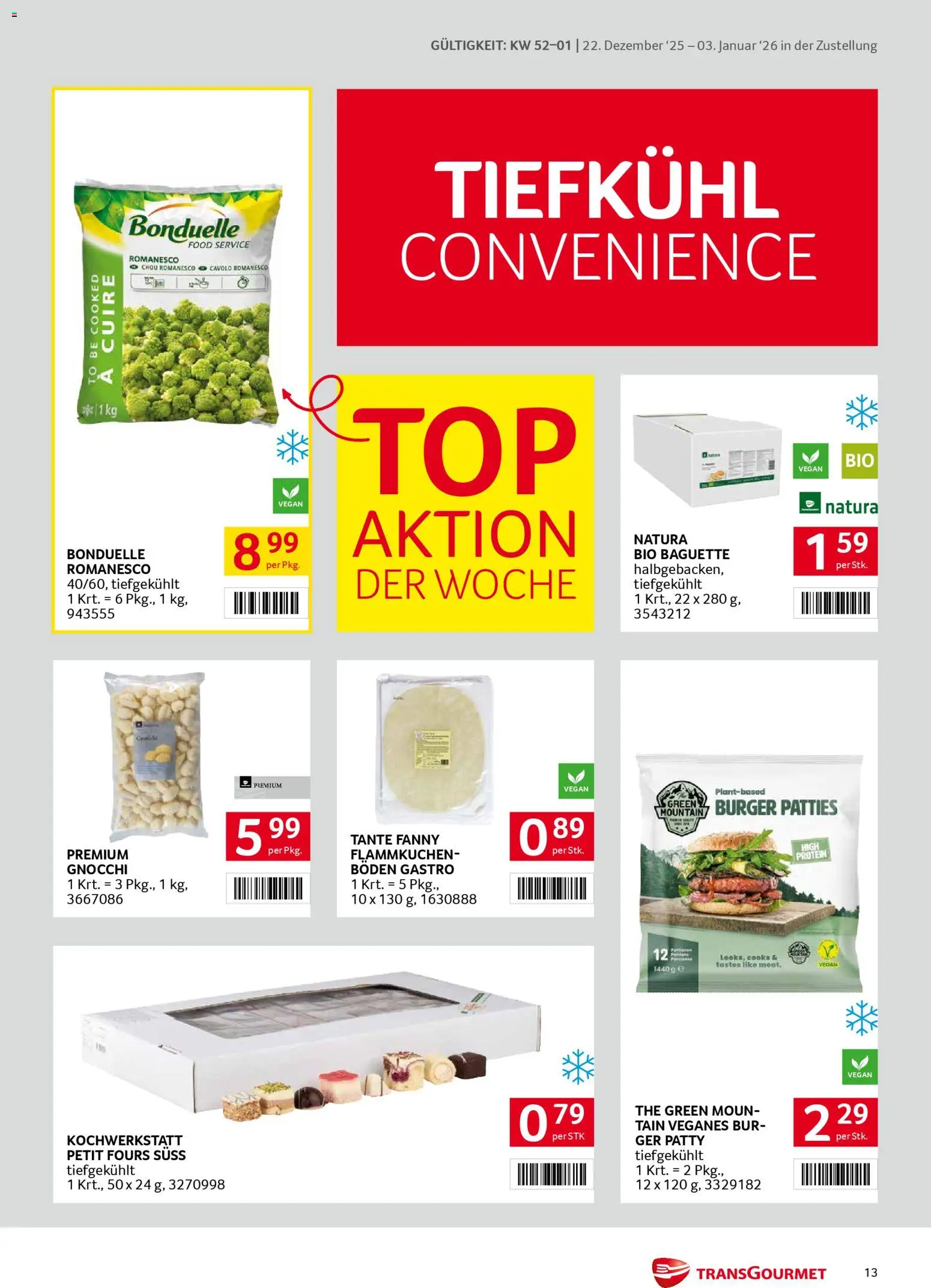 Transgourmet Zustellaktion gültig ab 22.12.2025 | Seite: 13 | Produkte: Jääkaappipakastin
