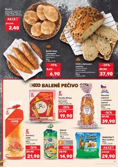Náhled letáku Rohlík žitný s posypem, běžné pečivo žitné rozmrazeno 62 g od 25.02.2026 | Strana: 13 | Produkty: Chléb, Tortilla wraps, Pečivo, Tortilla