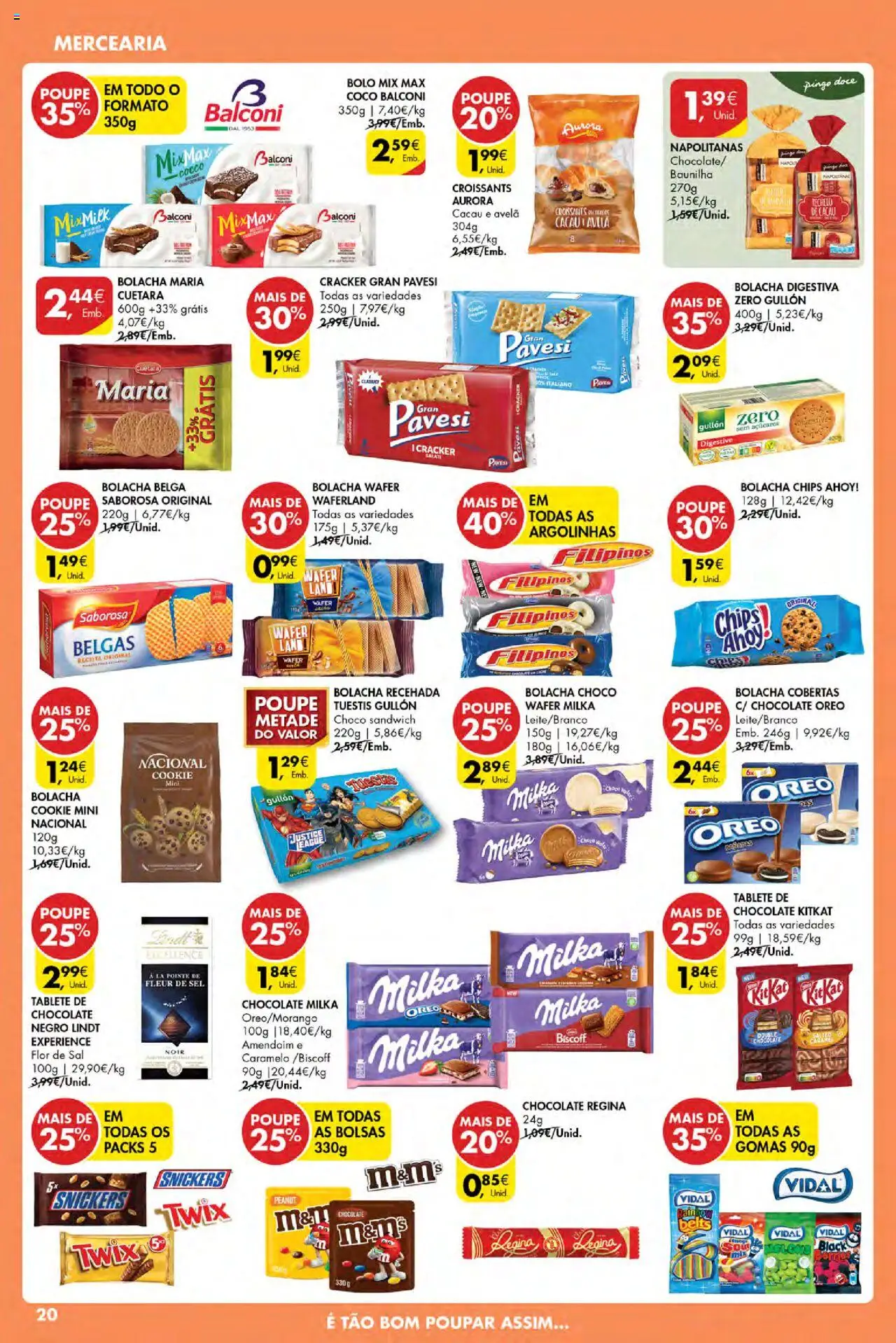 Pingo Doce Poupe Esta Semana Açores │ válido de 14.08.2025 | Página: 20 | Produtos: Filipinos, Bolo, Sal, Gomas