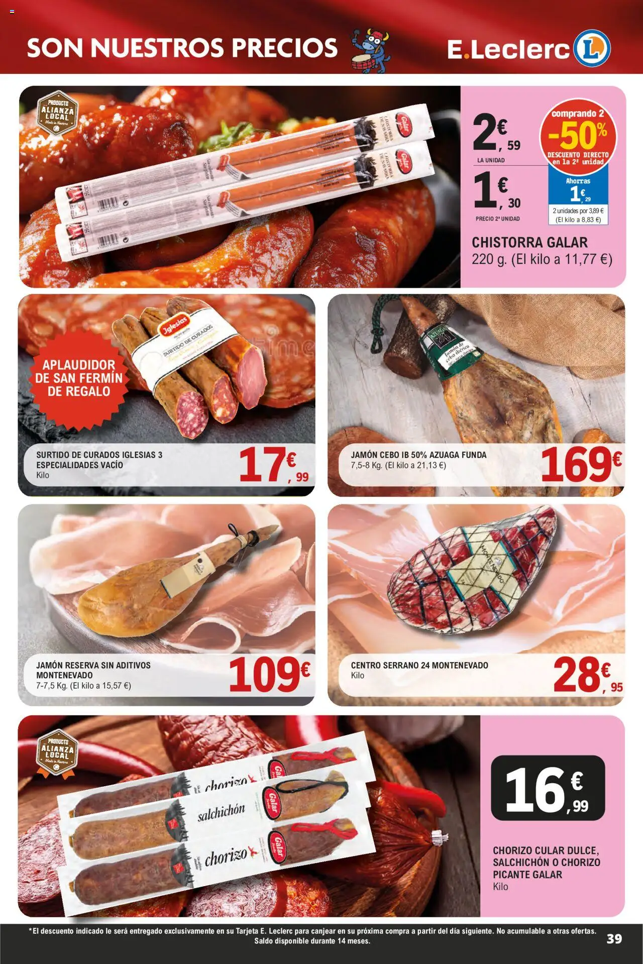 E.Leclerc - Descubre la Calidad y Frescura  │ válido desde el 18.06.2025 | Página: 39 | Productos: Jamón, Funda