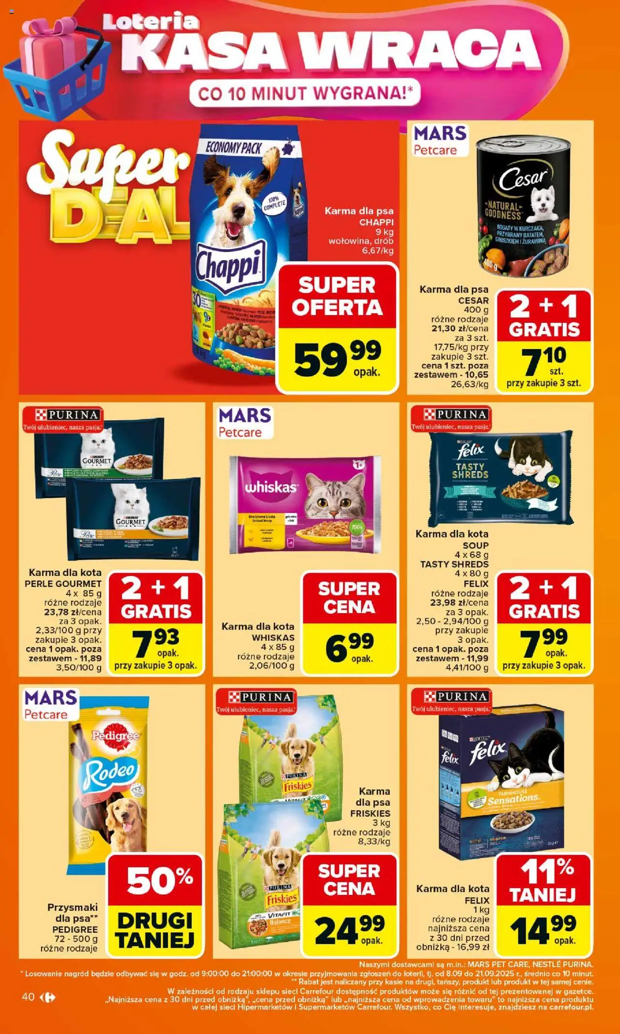 Carrefour Gazetka od 15.09.2025 | Strona: 40 | Produkty: Żurawina, Pedigree, Karma dla kota, Karma dla psa