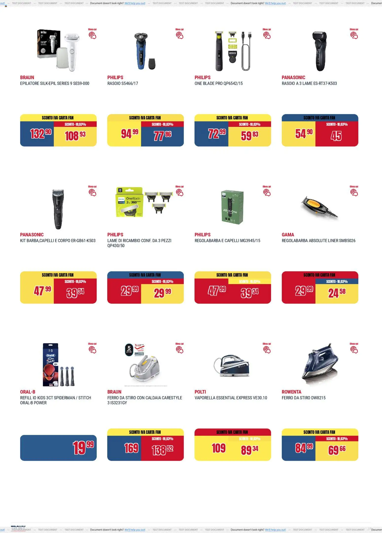 Volantino Trony del 02.04.2026 | Pagina: 17 | Prodotti: Rasoio, Caldaia, Fan, Epilatore