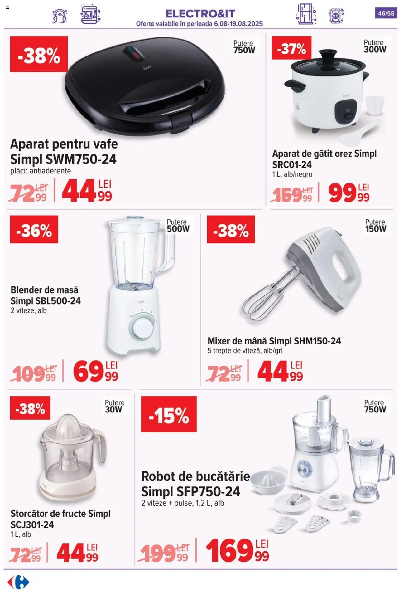 Catalog Carrefour – valabil de la 06.08.2025 | Pagină: 47 | Produse: Robot de bucătarie, Storcător, Storcător de fructe, Orez