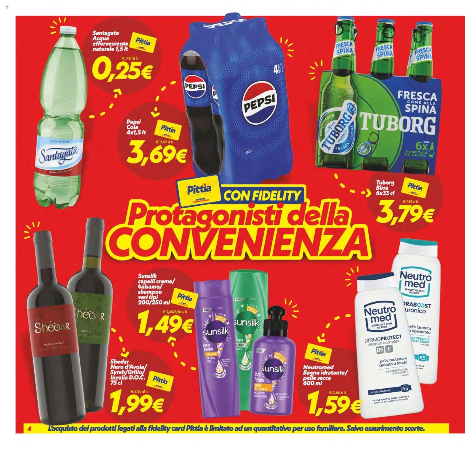 Volantino SuperConveniente del 25.11.2025 | Pagina: 4 | Prodotti: Birra, Acqua, Acqua minerale, Bagno
