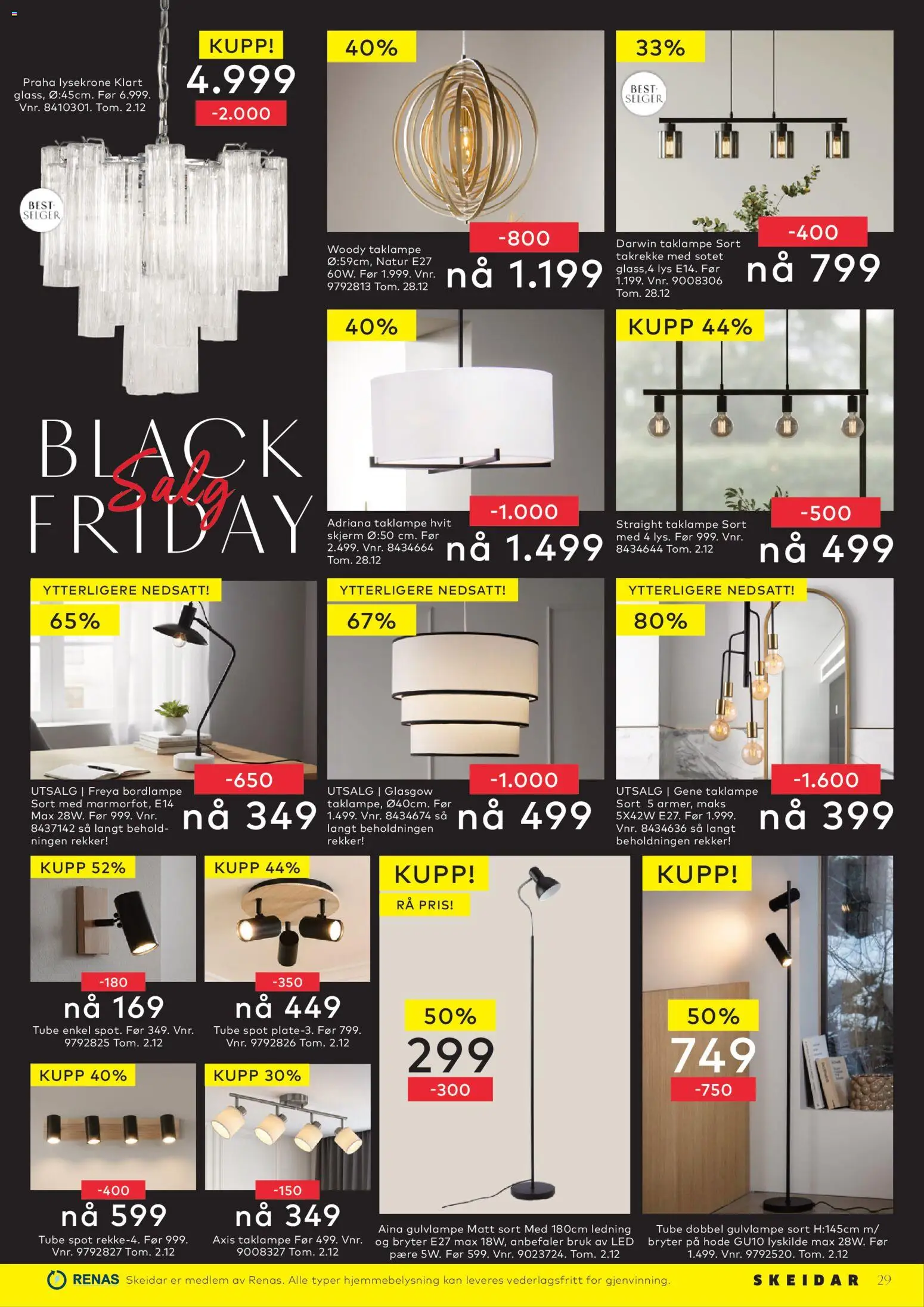 {H1} | Side: 29 | Produkter: Taklampe, Ledning, Skjerm, Jeux