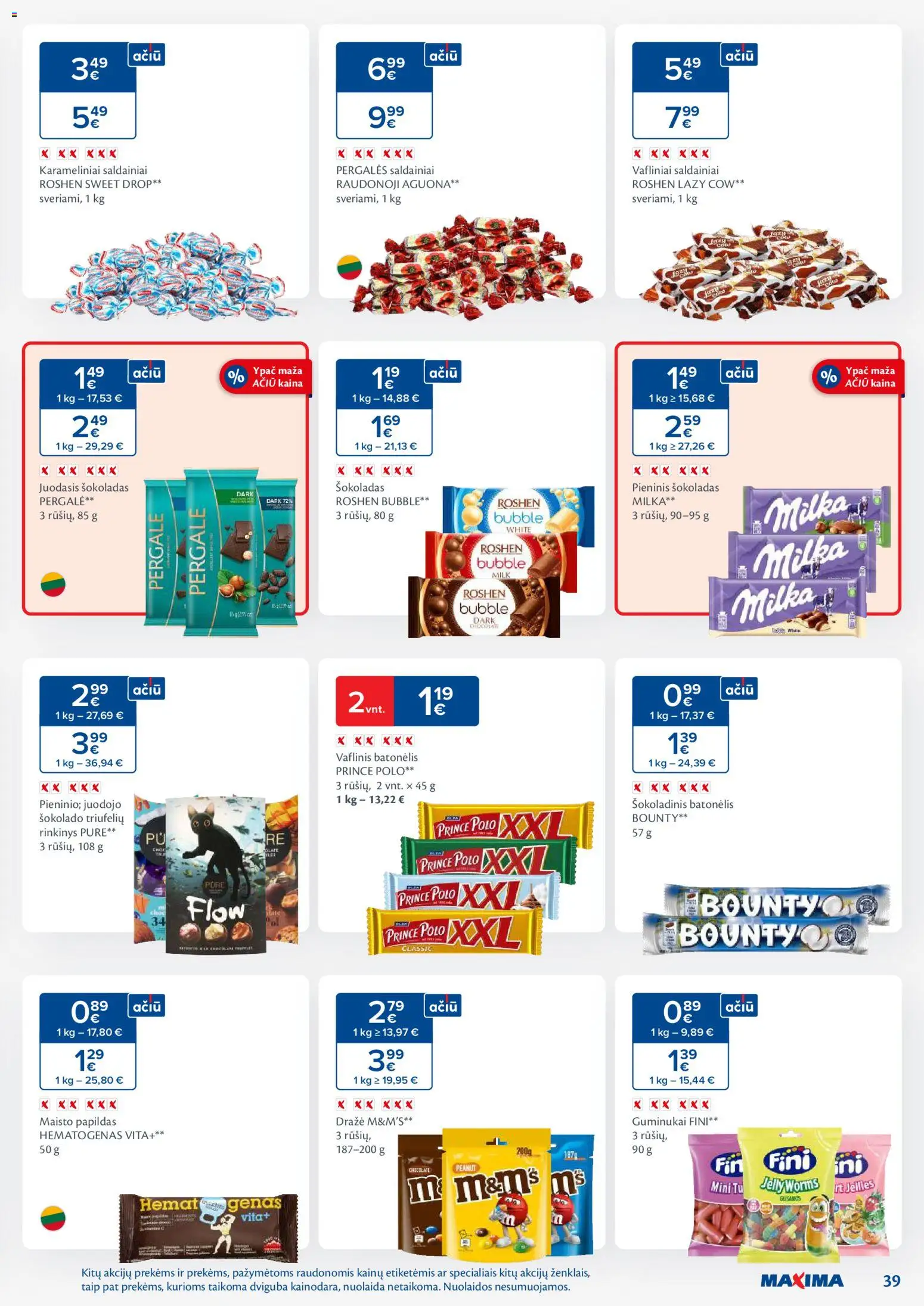 MAXIMA akcijos nuo 11.11.2025 | Puslapis: 39 | Prekių: Šokoladas, Guminukai, Šokoladinis batonėlis, Saldainiai