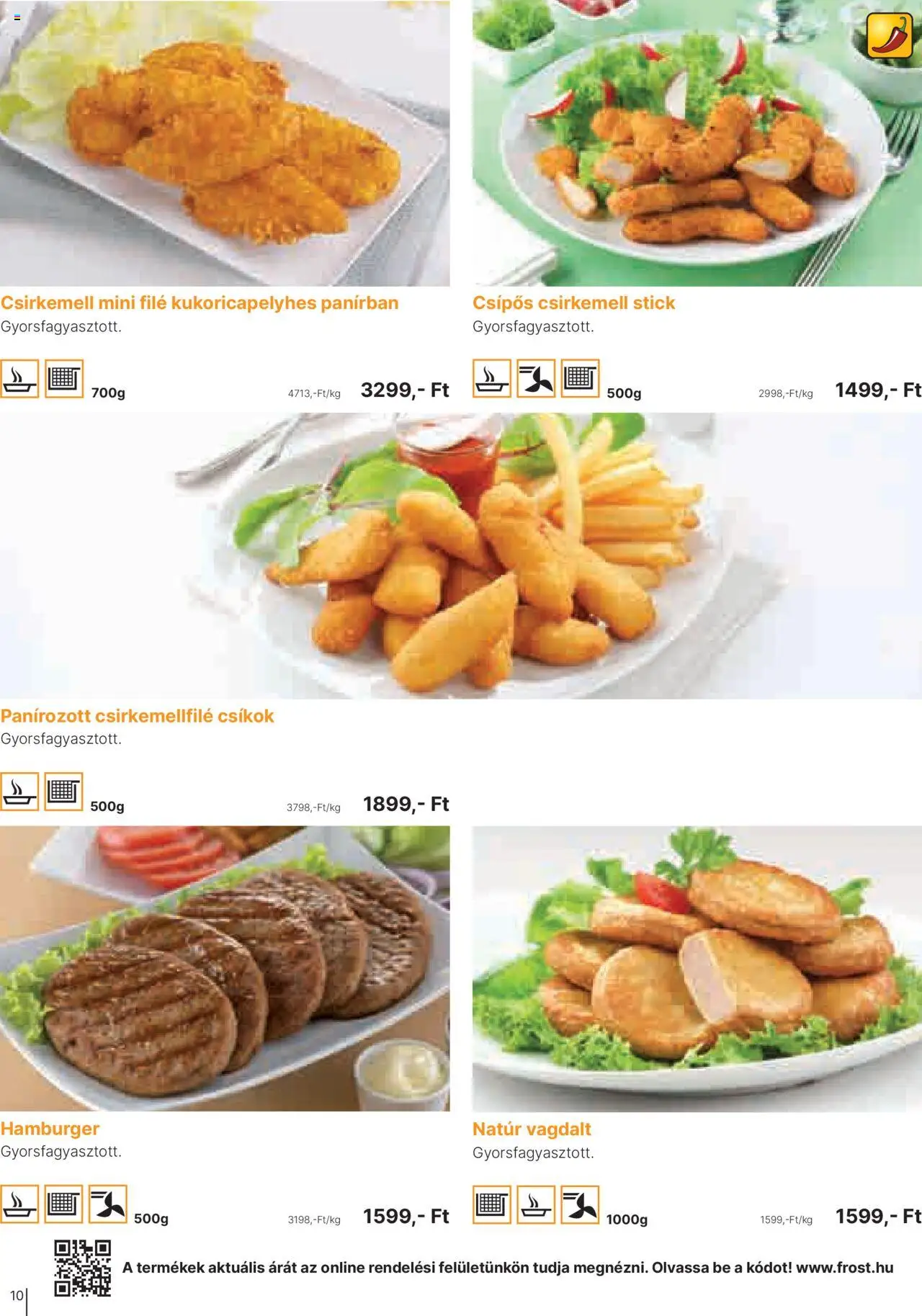 Family Frost akciós ujság - amely érvényes a következő dátumtól: 01.10.2025 | Oldal: 10 | Termékek: Hamburger, Csirkemell