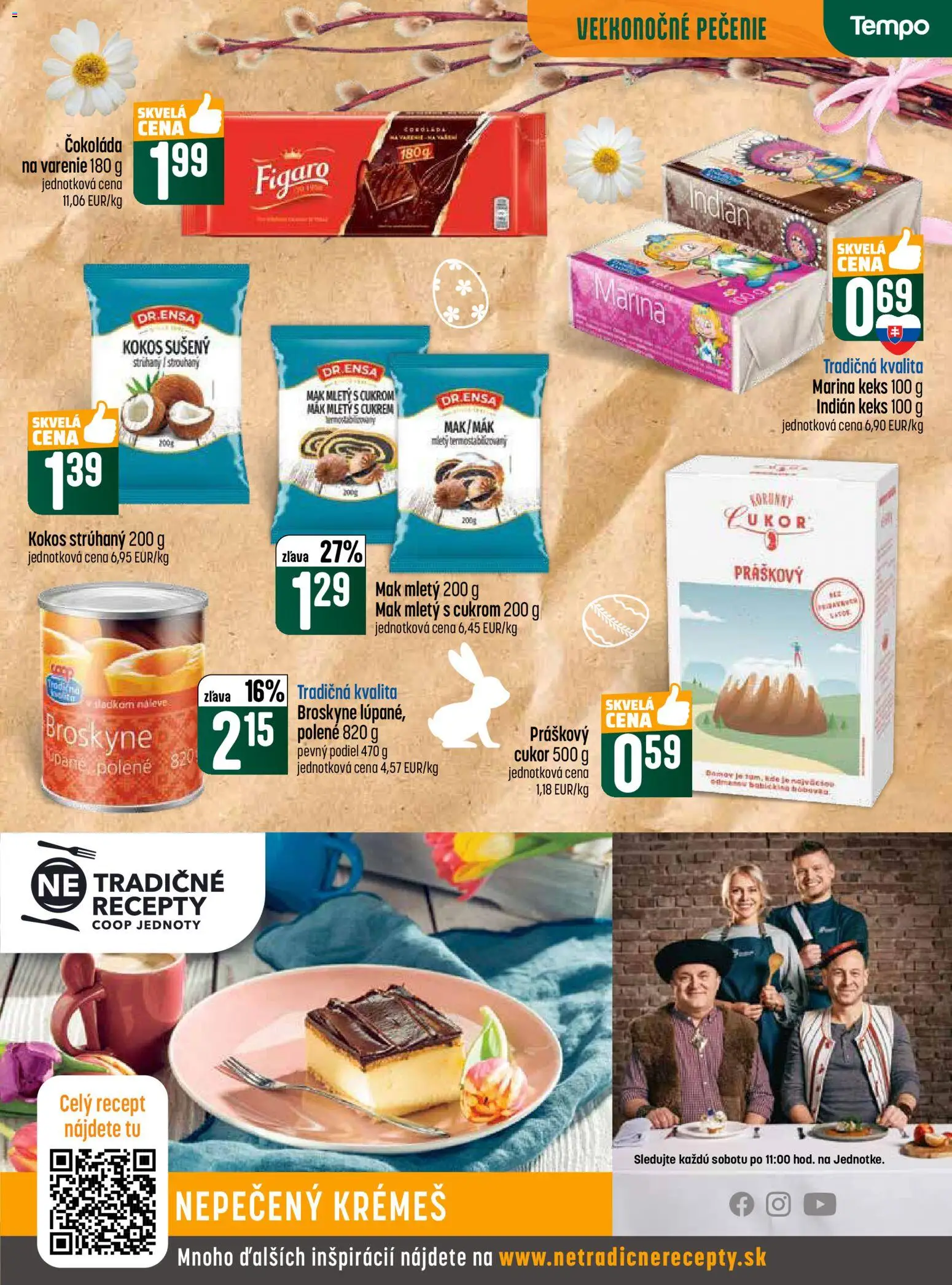 Nové COOP Jednota akcie – leták je platný od 19.03.2026 | Strana: 13 | Produkty: Čokoláda, Cukor, Broskyne, Mak