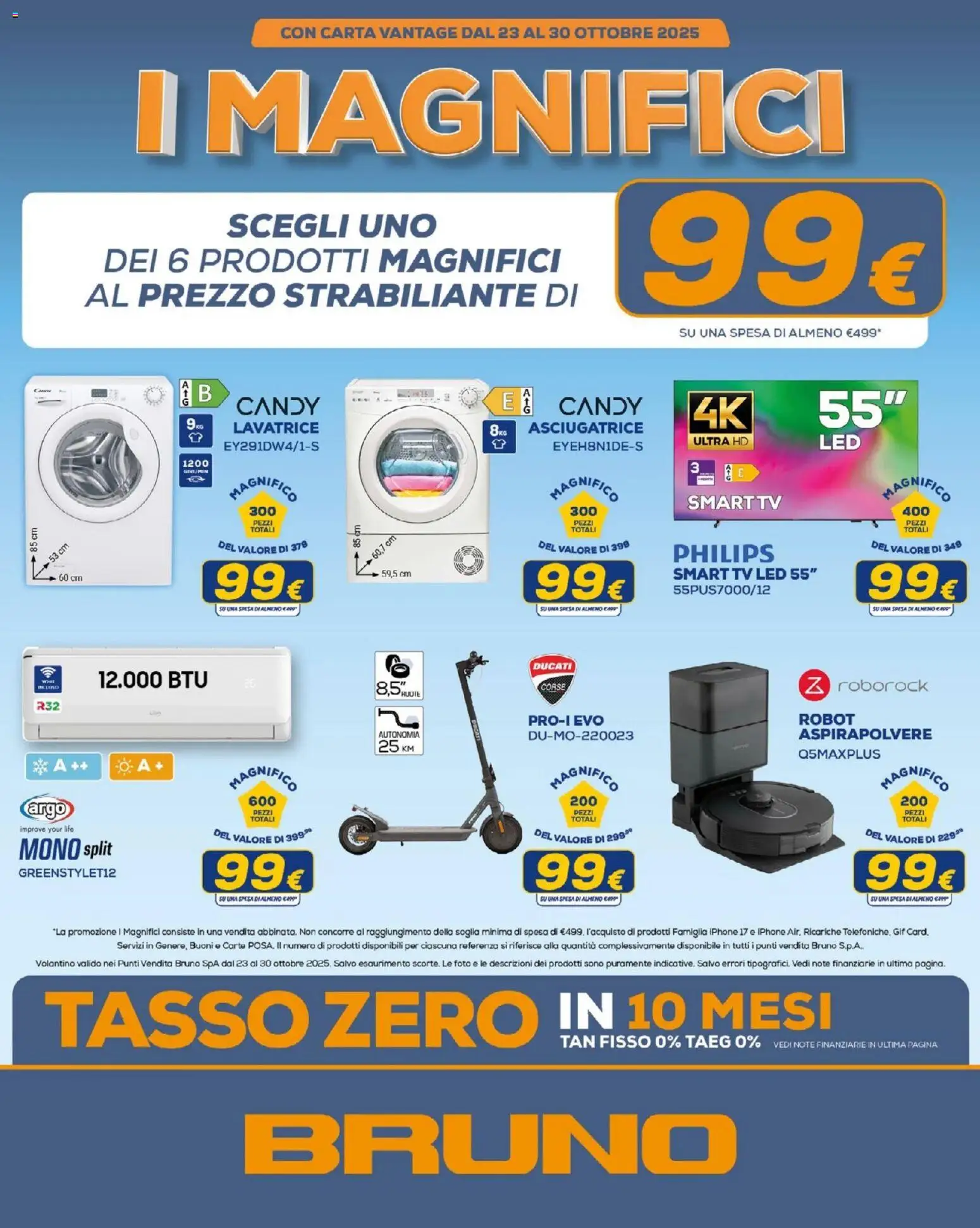 Volantino BRUNO del 23.10.2025 | Pagina: 1 | Prodotti: Lavatrice, Asciugatrice, TV, Robot