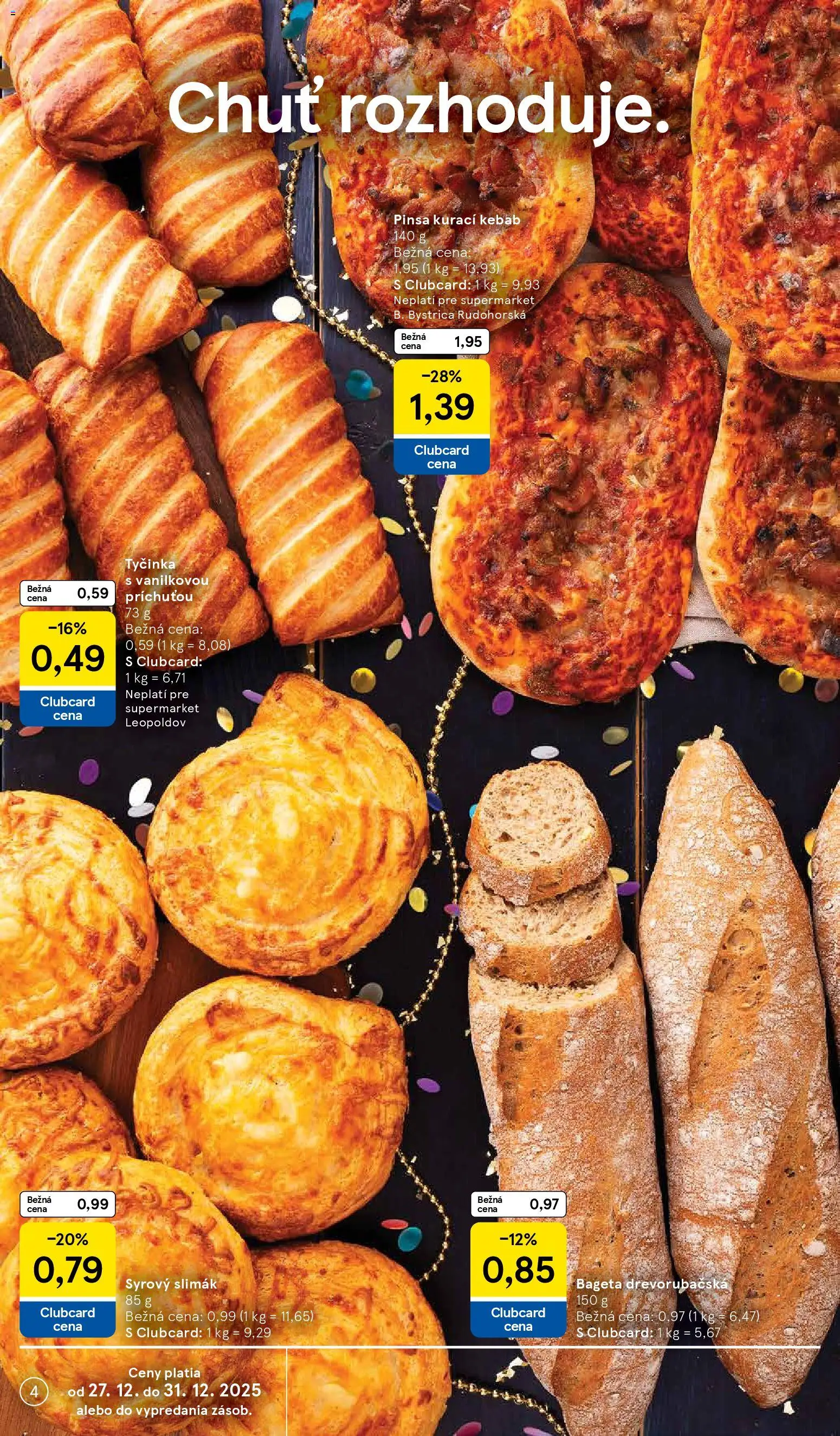 Nové Tesco akcie – leták je platný od 27.12.2025 | Strana: 4 | Produkty: Pizza