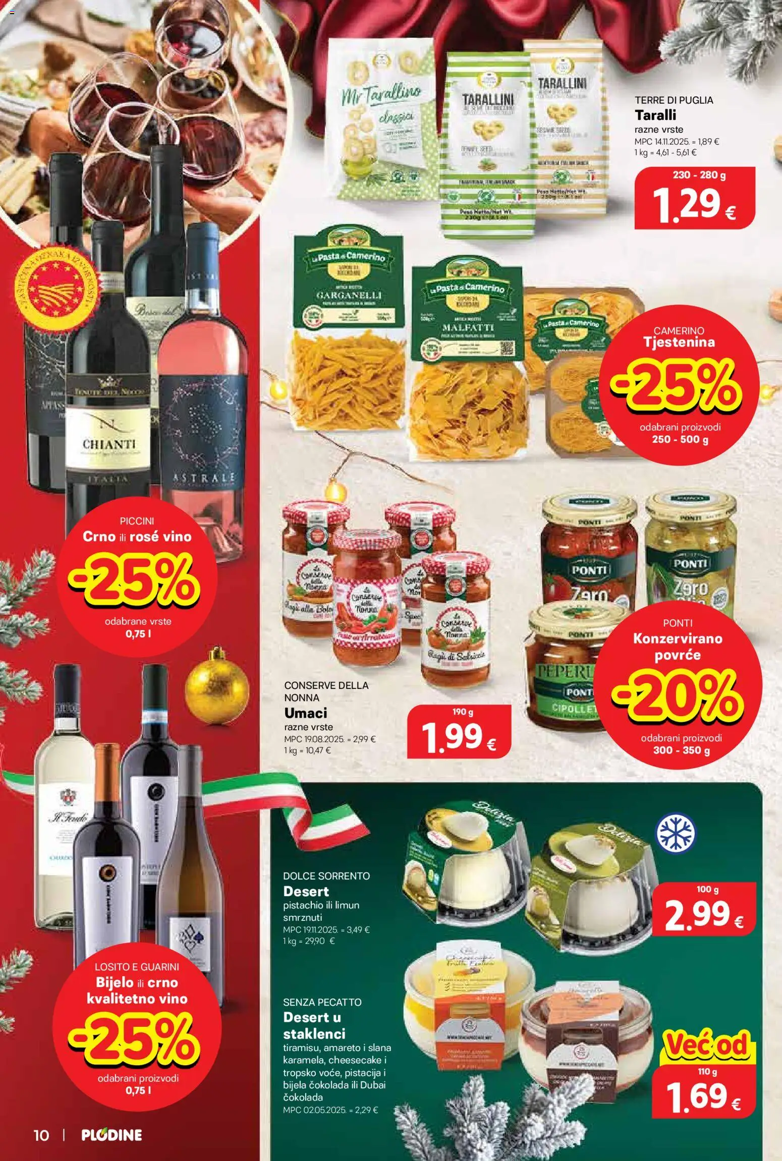 Plodine katalog | vrijedi od 26.11.2025 | Stranica: 10 | Proizvodi: Vino, Tjestenina, Povrće, Limun