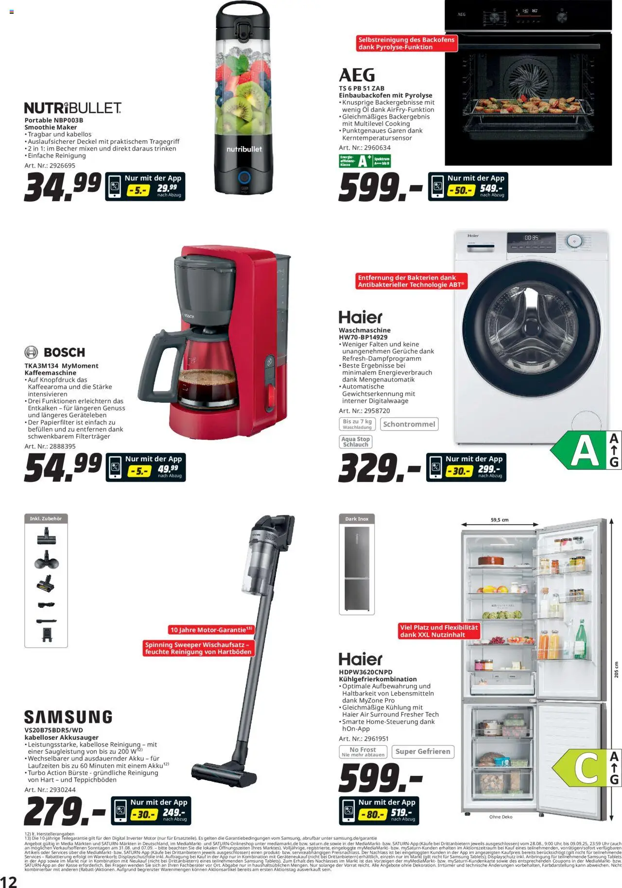 Media Markt Prospekt 	 - gültig ab dem 25.08.2025 | Seite: 12 | Produkte: Kaffeemaschine, Waschmaschine, Samsung, Uhr