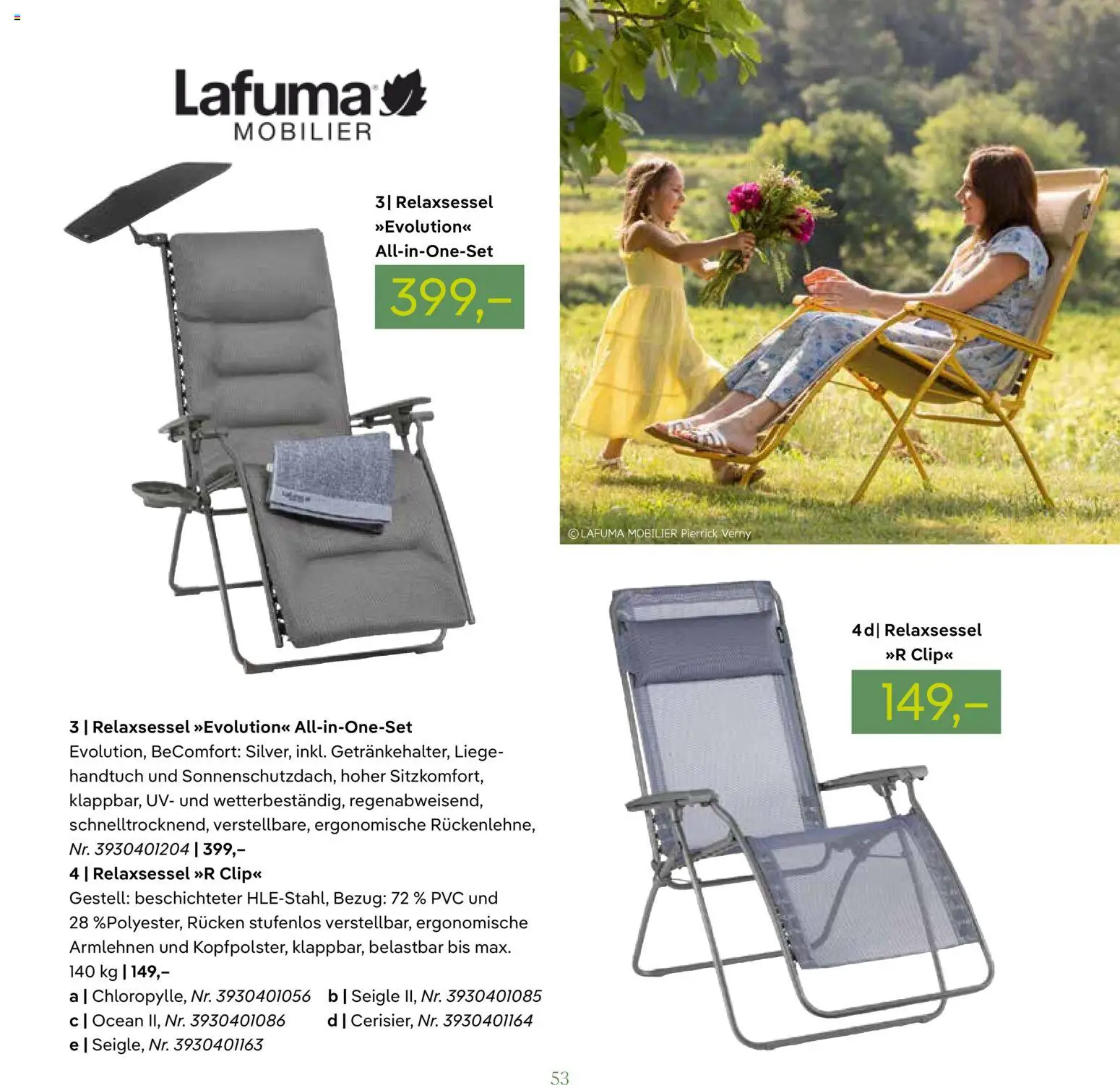 Pflanzen-Kölle GARTENMÖBEL 2026 – gültig ab 07.03.2026 | Seite: 53 | Produkte: Relaxsessel, Liege