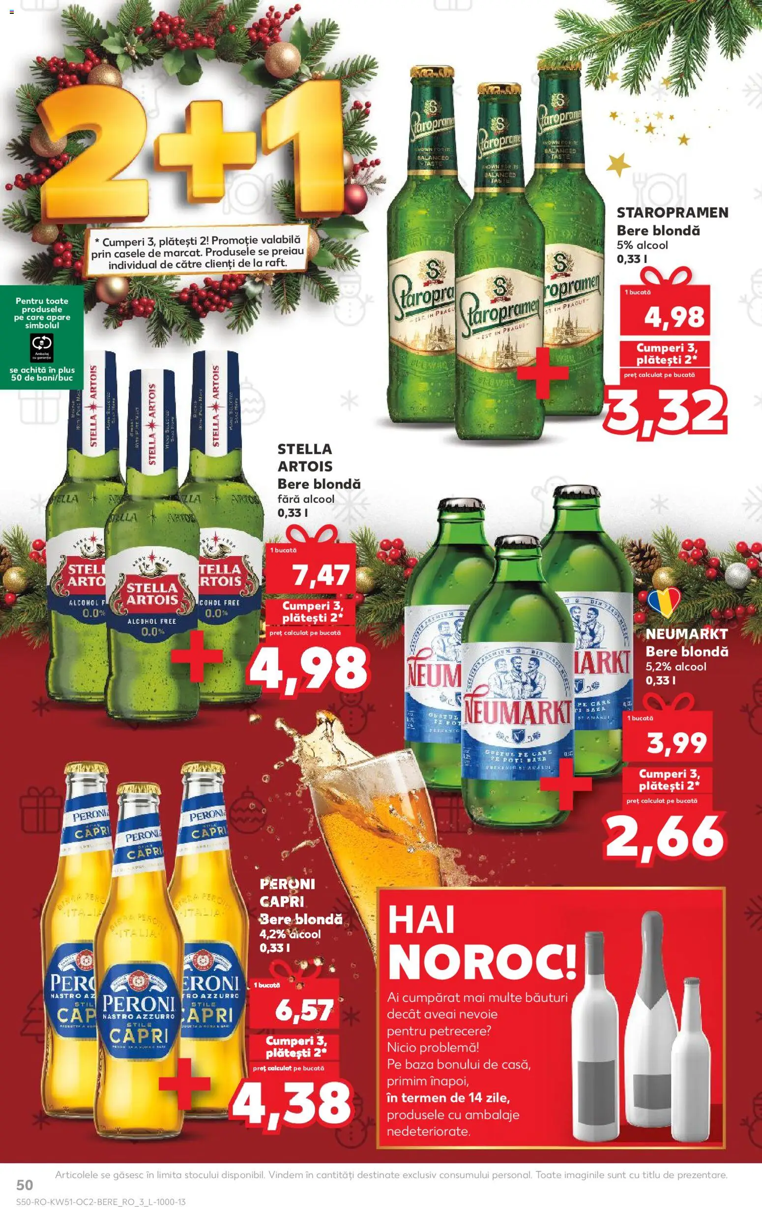 Kaufland RO akciós ujság - amely érvényes a következő dátumtól: 17.12.2025 | Oldal: 50 | Termékek: Stella artois