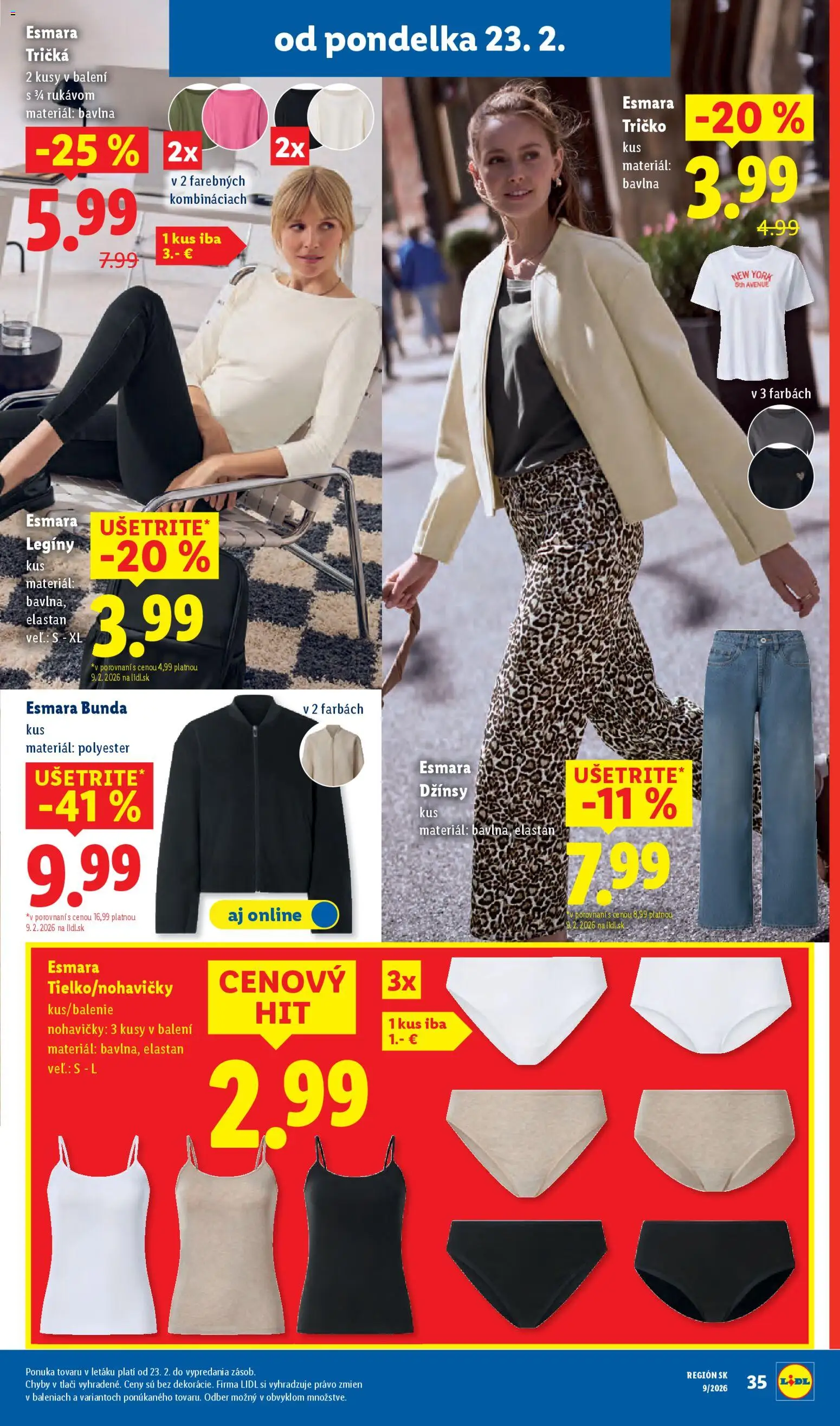 Nové Lidl akcie – leták je platný od 26.02.2026 | Strana: 81 | Produkty: Tričko, Bunda, Nohavičky, Legíny