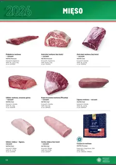 Pogląd oferty "Makro Gazetka - Italia" - ważna od 01.02.2026 | Strona: 14 | Produkty: Mięso, Antrykot wołowy, Carpaccio wołowe, Carpaccio