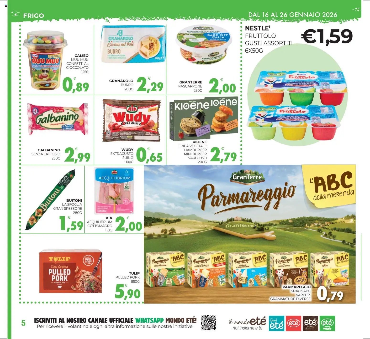 Volantino Eté del 16.01.2026 | Pagina: 5 | Prodotti: Cioccolato, Suino, Burro, Mascarpone