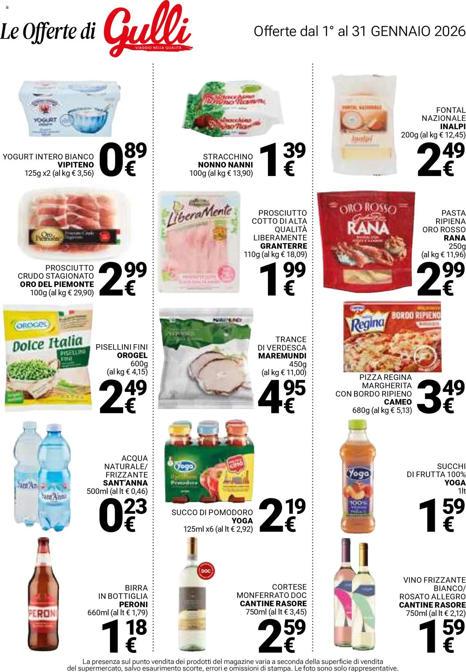 Volantino Gulliver del 01.01.2026 | Pagina: 33 | Prodotti: Acqua, Frutta, Prosciutto, Vino