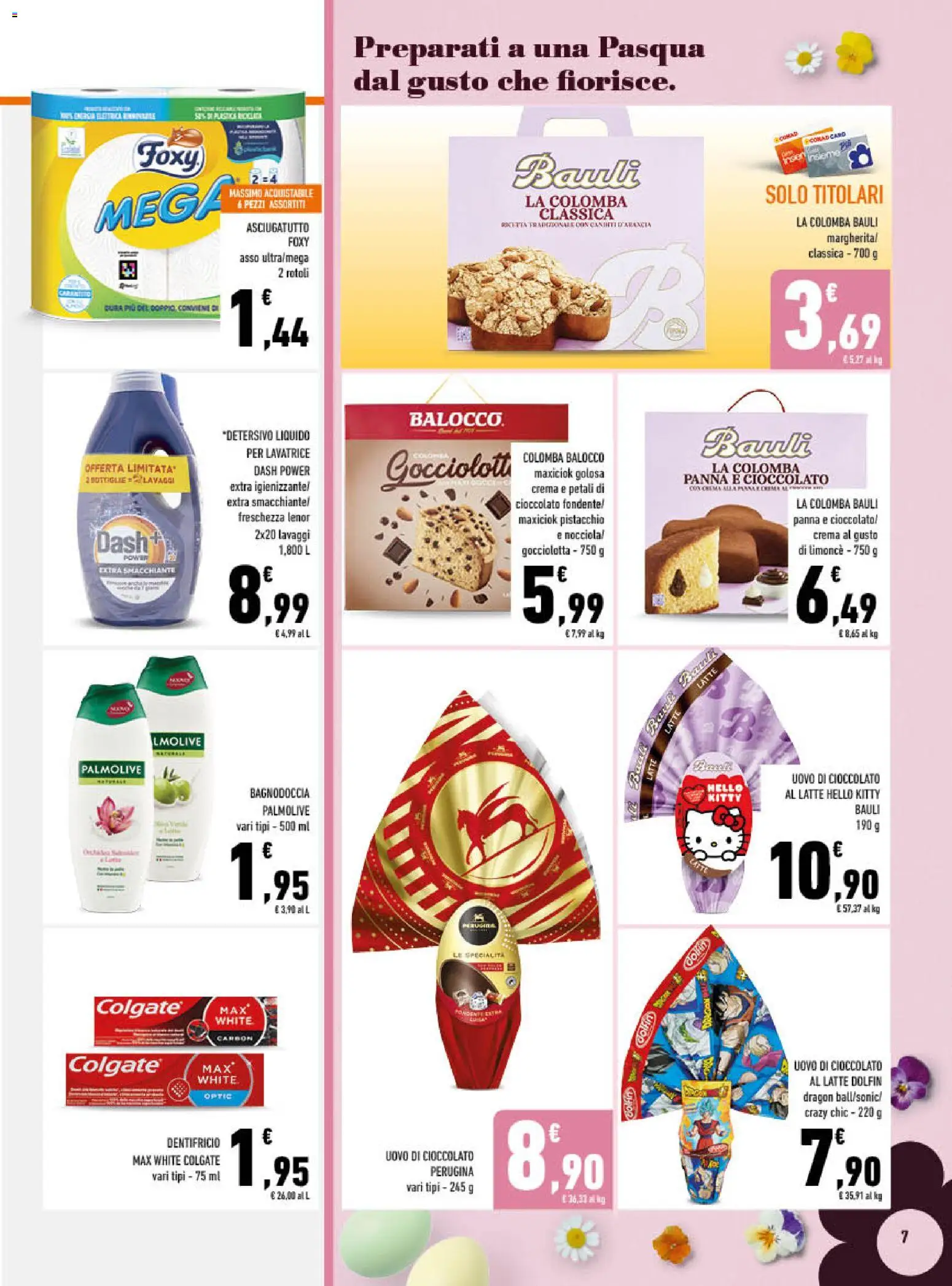 Volantino Conad del 11.03.2026 | Pagina: 7 | Prodotti: Cioccolato, Dentifricio, Latte, Asciugatutto