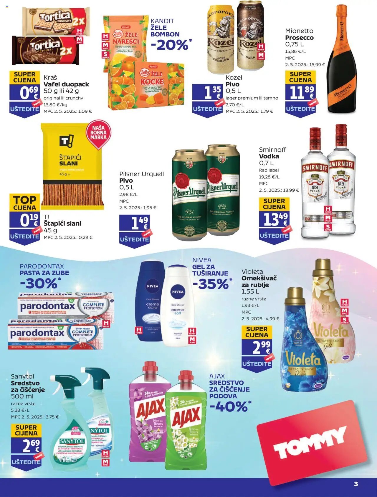 Tommy katalog | vrijedi od 14.08.2025 | Stranica: 3 | Proizvodi: Prosecco, Pasta, Pecivo, Parodontax