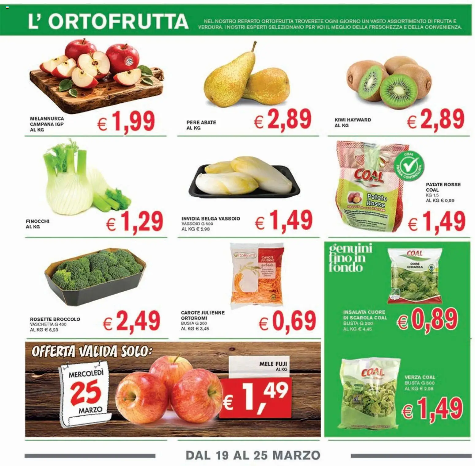 Volantino Coal del 12.03.2026 | Pagina: 3 | Prodotti: Mele, Insalata, Patate, Carote