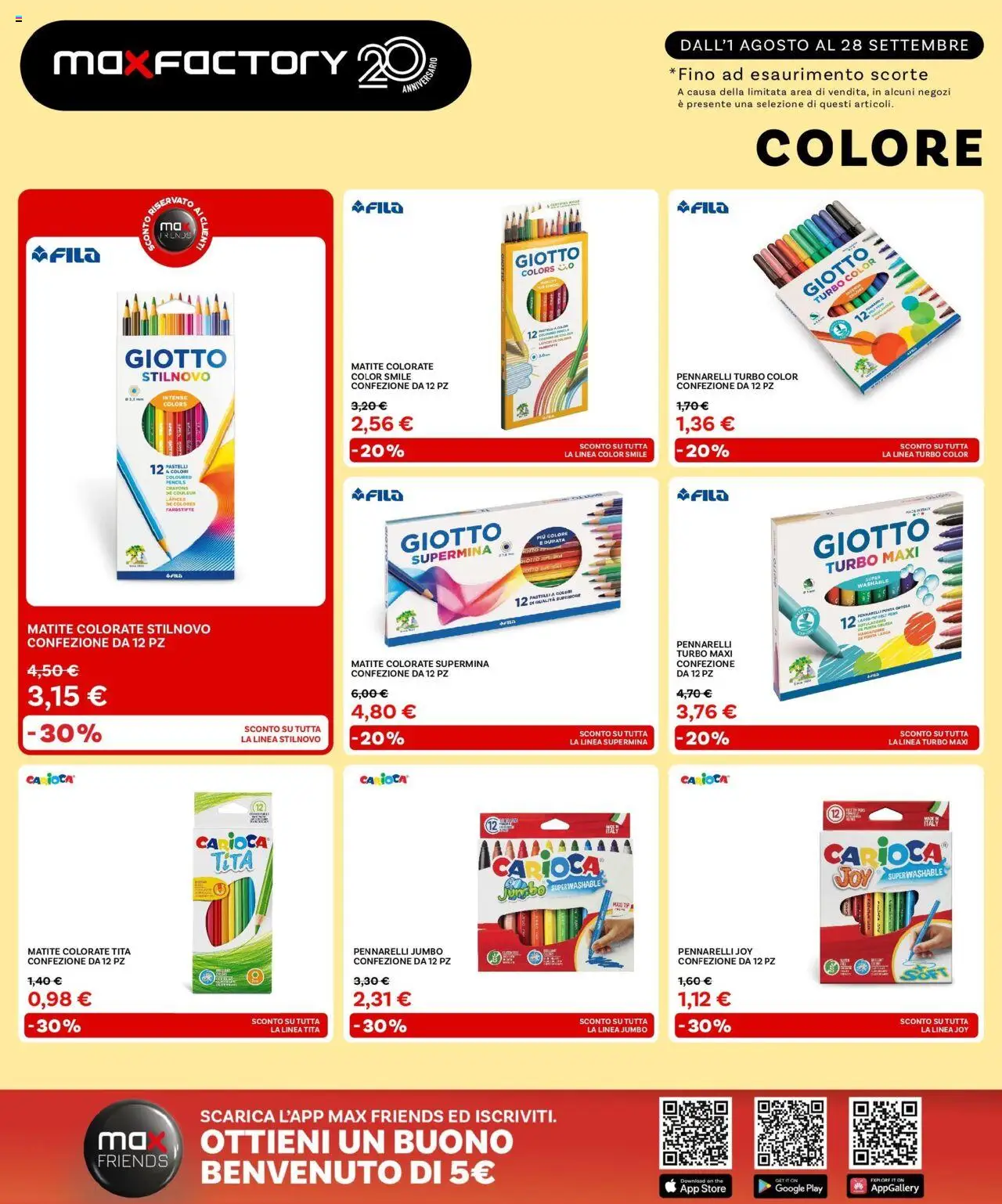 Volantino Max Factory del 31.07.2025 | Pagina: 2 | Prodotti: The, Matite colorate, Pennarelli, Pastelli