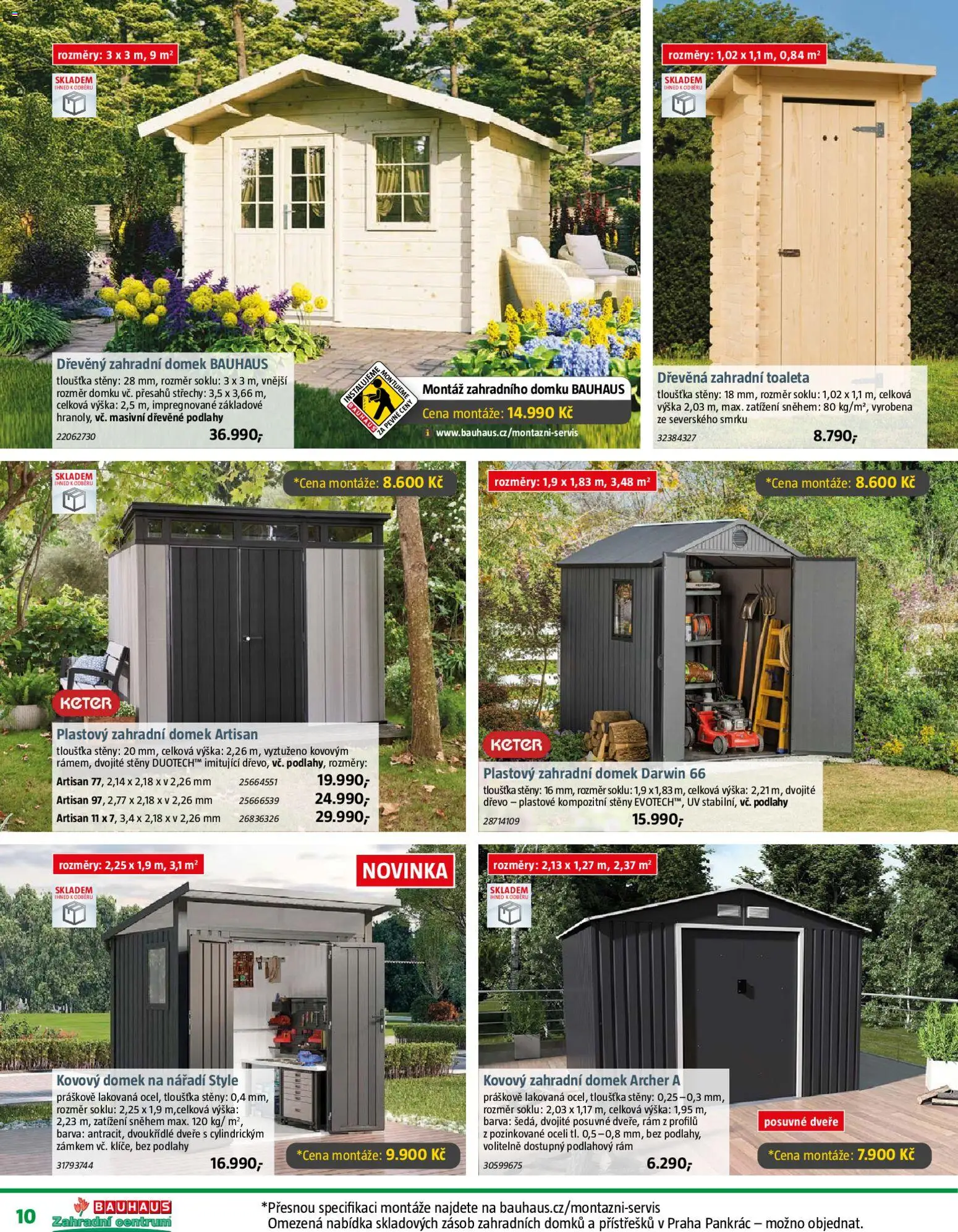 Bauhaus katalog Zahradní centrum od 20.03.2026 | Strana: 10 | Produkty: Zahradní domek, Nářadí