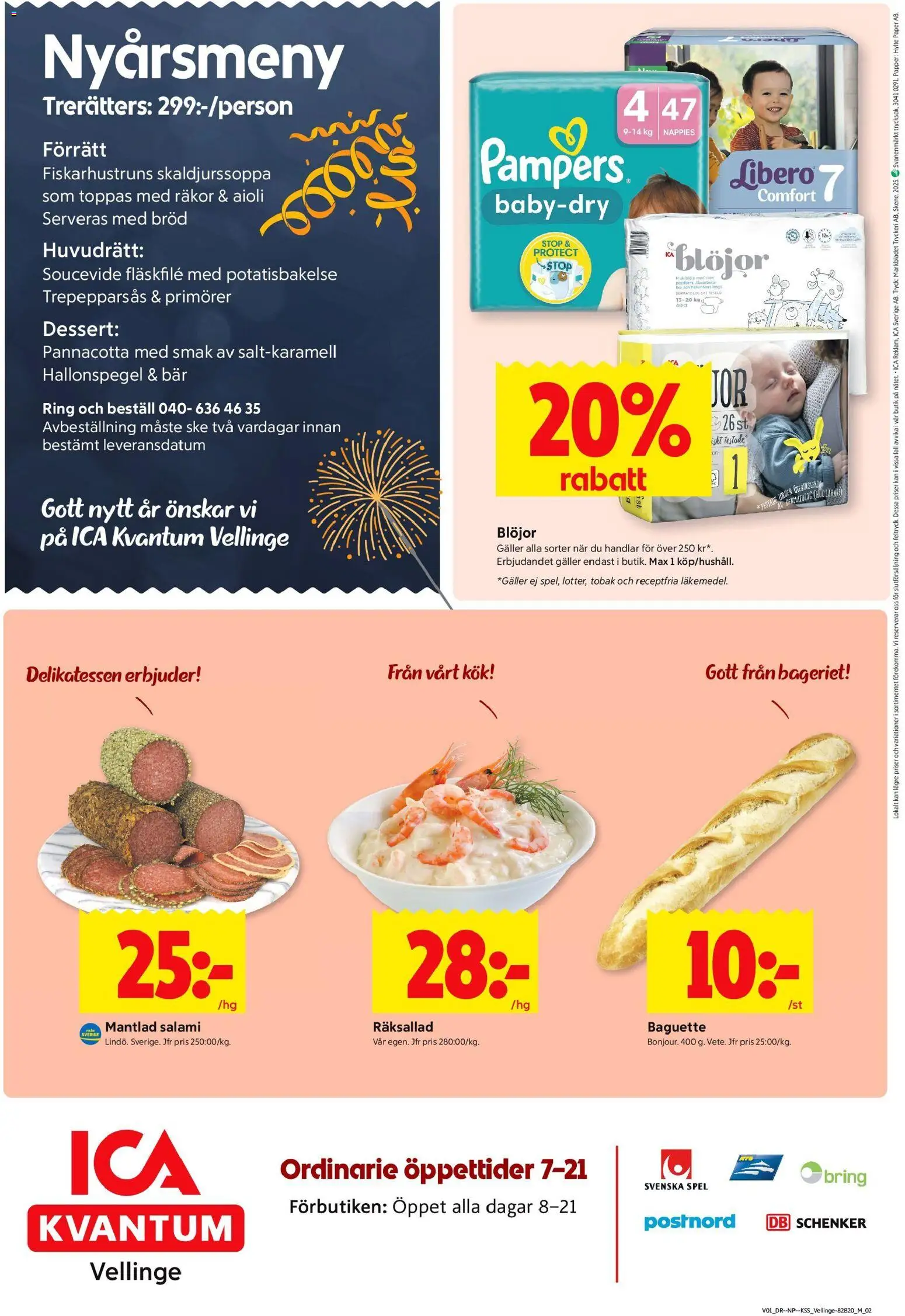 ICA Kvantum reklamblad aktuell från 30.12.2025 | Sida: 12 | Produkter: Pannacotta, Räkor, Bröd, Papper
