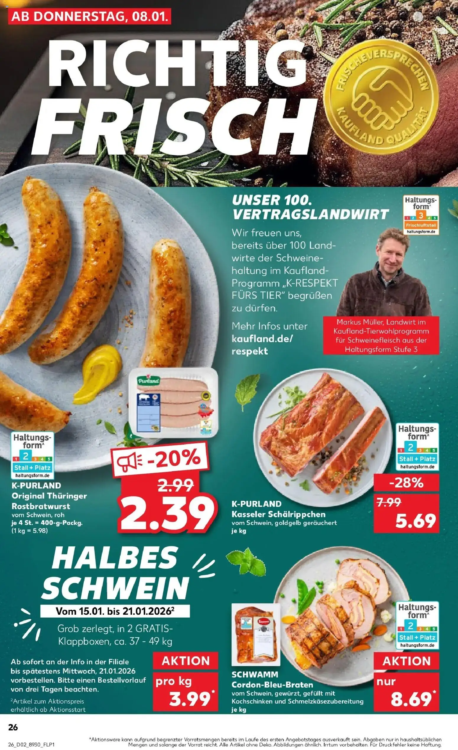 Kaufland prospekt Schwäbisch Gmünd	 – gültig ab 08.01.2026 | Seite: 26 | Produkte: Schweinefleisch