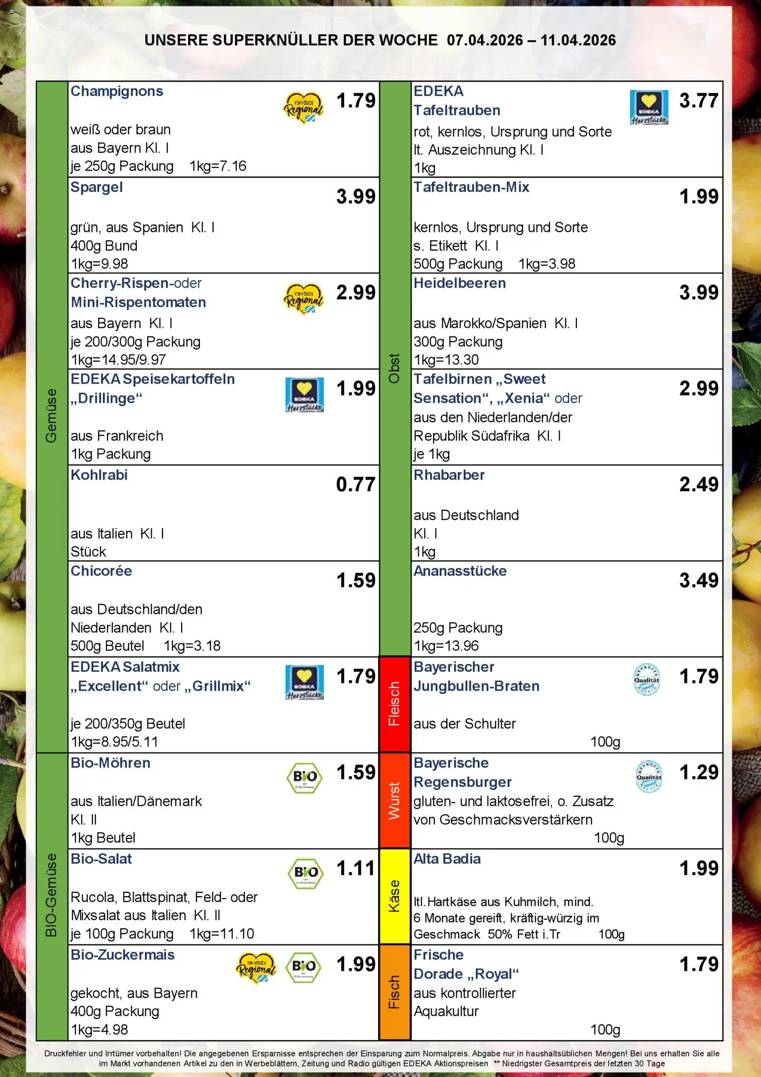 Simmel Bayern – gültig ab 07.04.2026 | Seite: 8 | Produkte: Käse, Kohlrabi, Spargel, Fleisch
