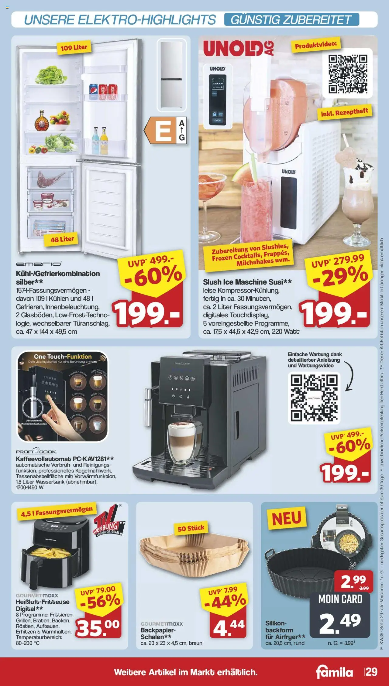 Famila Nordwest Prospekt 	 - gültig ab dem 25.08.2025 | Seite: 36 | Produkte: Kaffeevollautomat, Heißluftfritteuse
