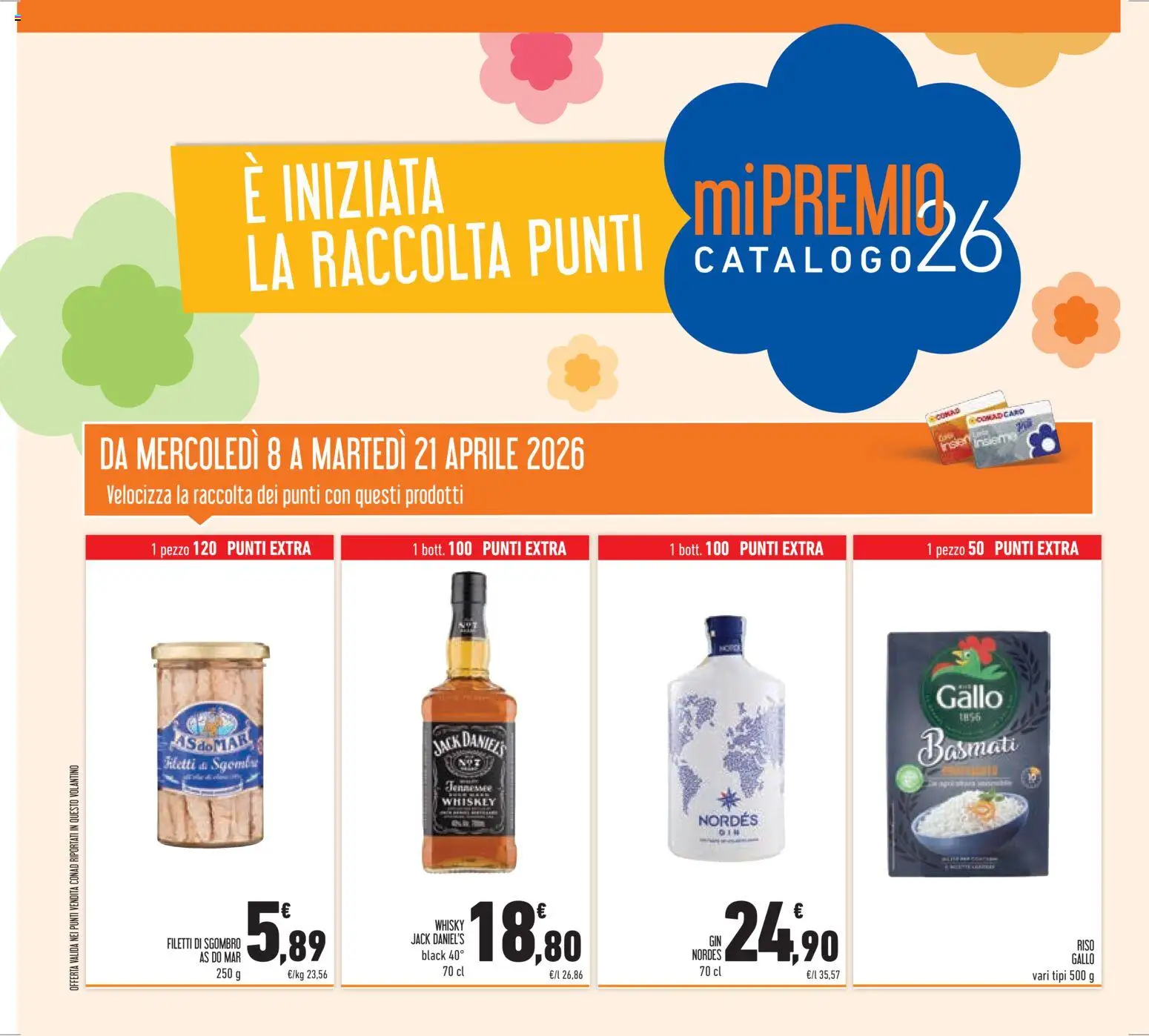 Volantino Conad del 08.04.2026 | Pagina: 36 | Prodotti: Riso, Gin, Whisky, Sgombro