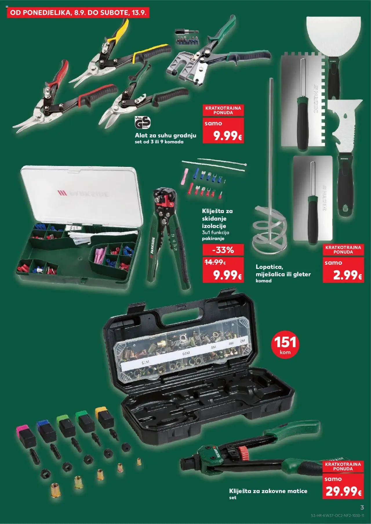 Kaufland katalog | vrijedi od 10.09.2025 | Stranica: 3 | Proizvodi: Alat, Kliješta, Parkside