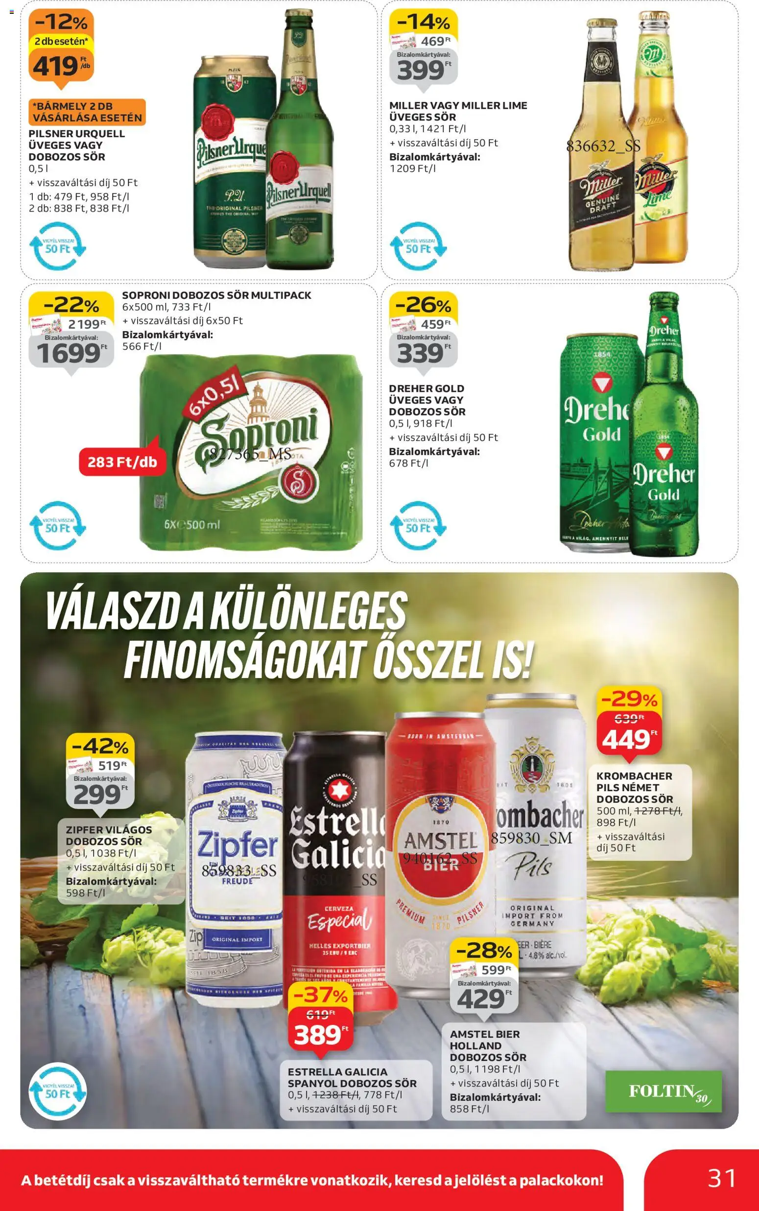 Auchan akciós ujság - amely érvényes a következő dátumtól: 30.10.2025 | Oldal: 31 | Termékek: Lime, Pilsner urquell, Dobozos sör, Sör