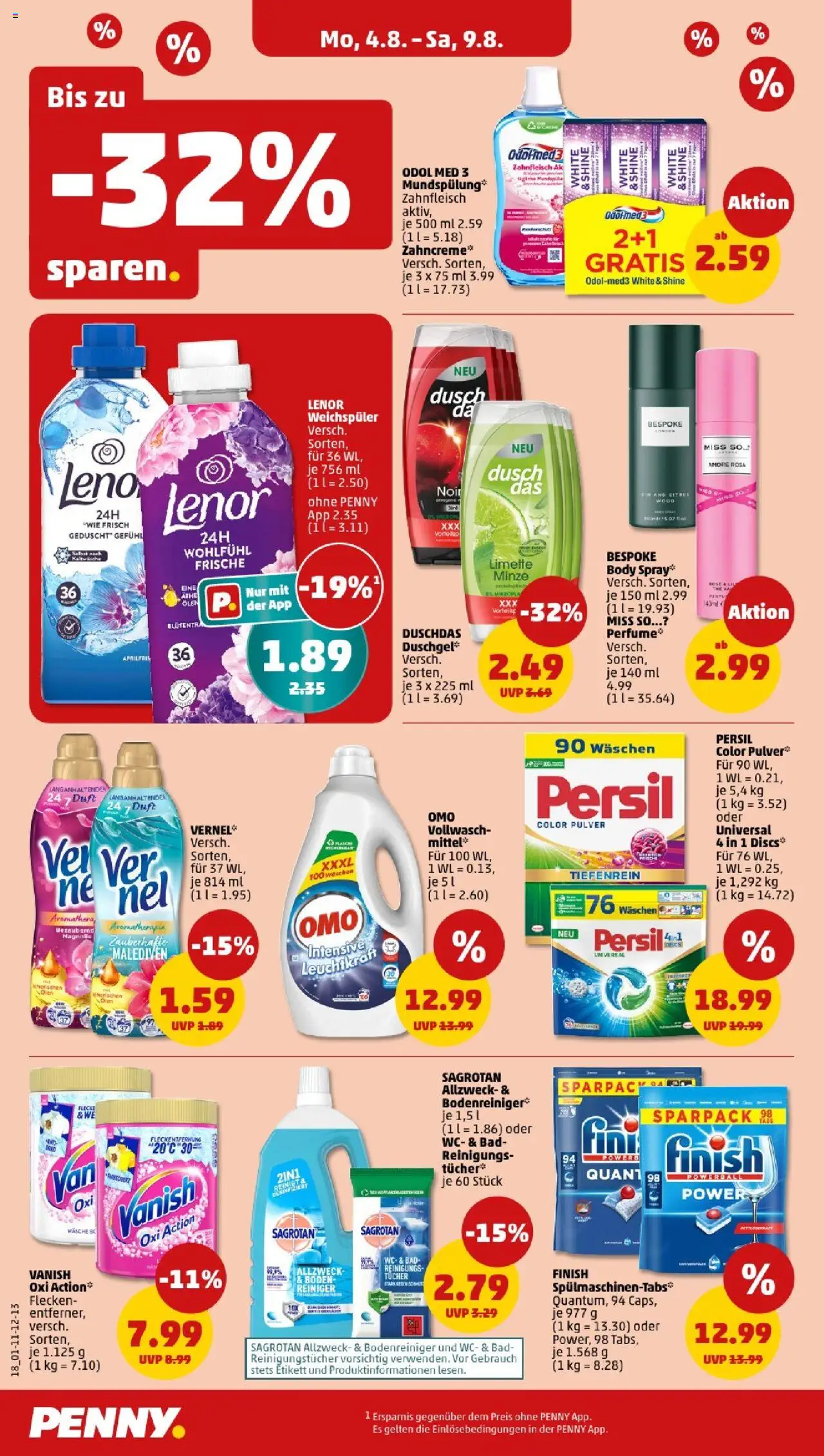 Penny - Mecklenburg-Vorpommern - gültig ab dem 04.08.2025 | Seite: 18 | Produkte: Duft, Weichspüler, Reinigungstücher, Persil