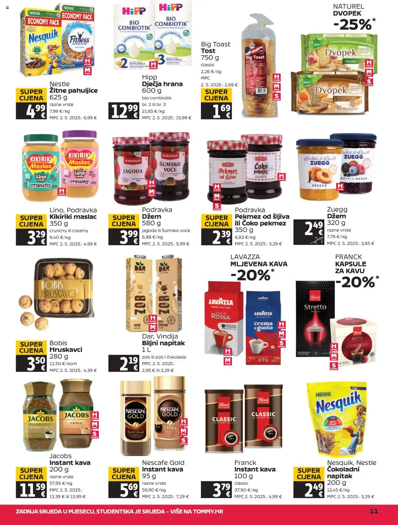Tommy katalog | vrijedi od 18.09.2025 | Stranica: 11 | Proizvodi: Maslac, Toast, Kikiriki, Nescafe Gold