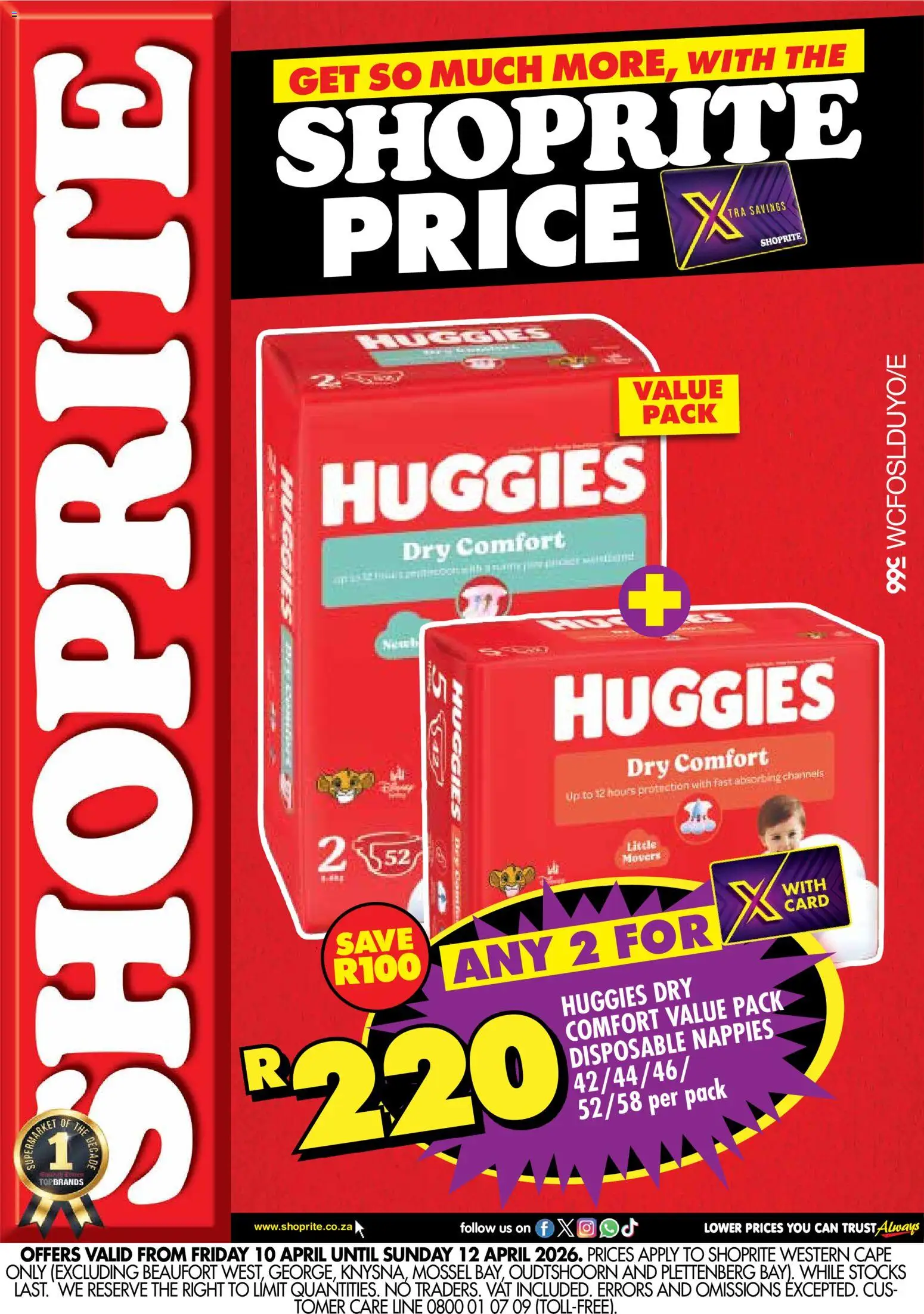 New Shoprite catalogue – valid from 10.04.2026 | Page: 1 | Products: Nappies