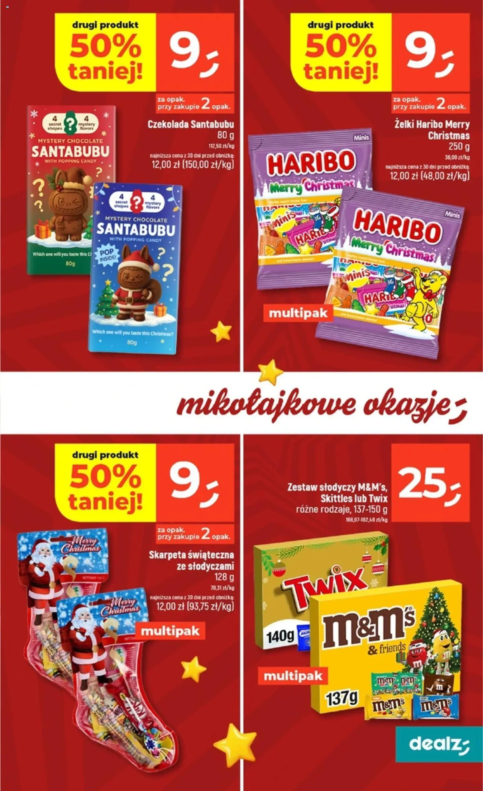 Dealz Gazetka od 04.12.2025 | Strona: 9 | Produkty: Żelki haribo, M&M's, Żelki, Czekolada