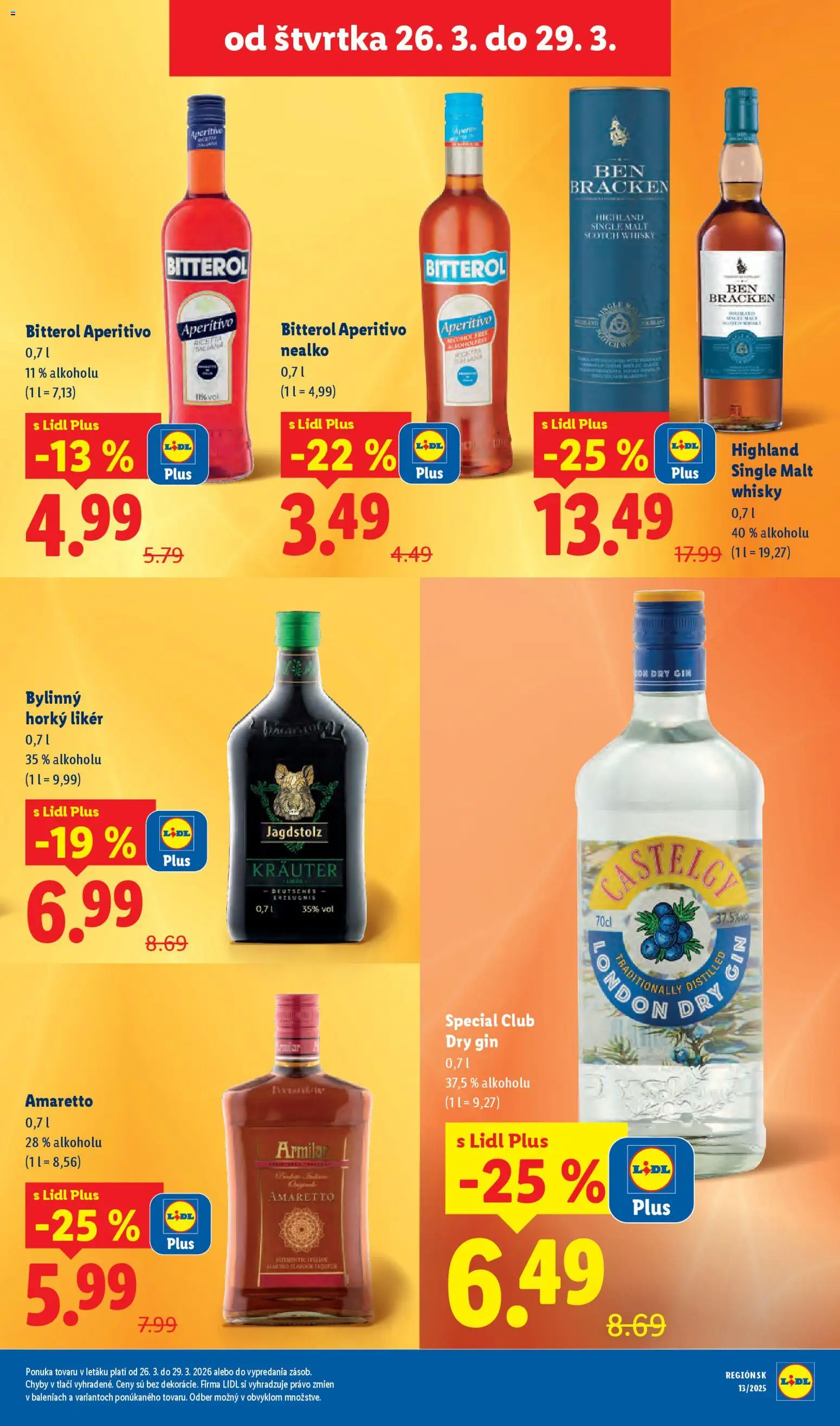 Nové Lidl akcie – leták je platný od 23.03.2026 | Strana: 69 | Produkty: Gin, Whisky