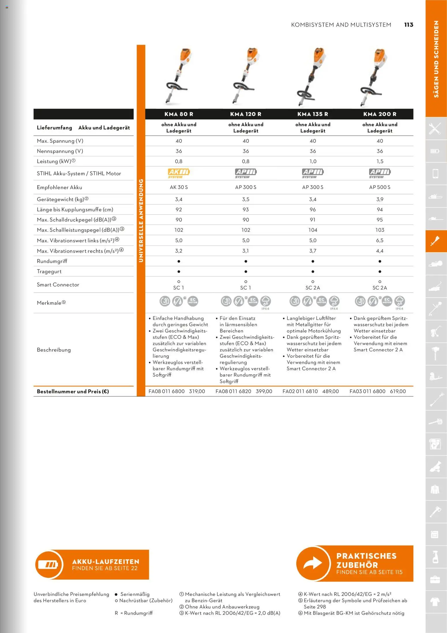 STIHL Katalog – gültig ab 01.01.2026 | Seite: 113 | Produkte: Gewicht, Ladegerät