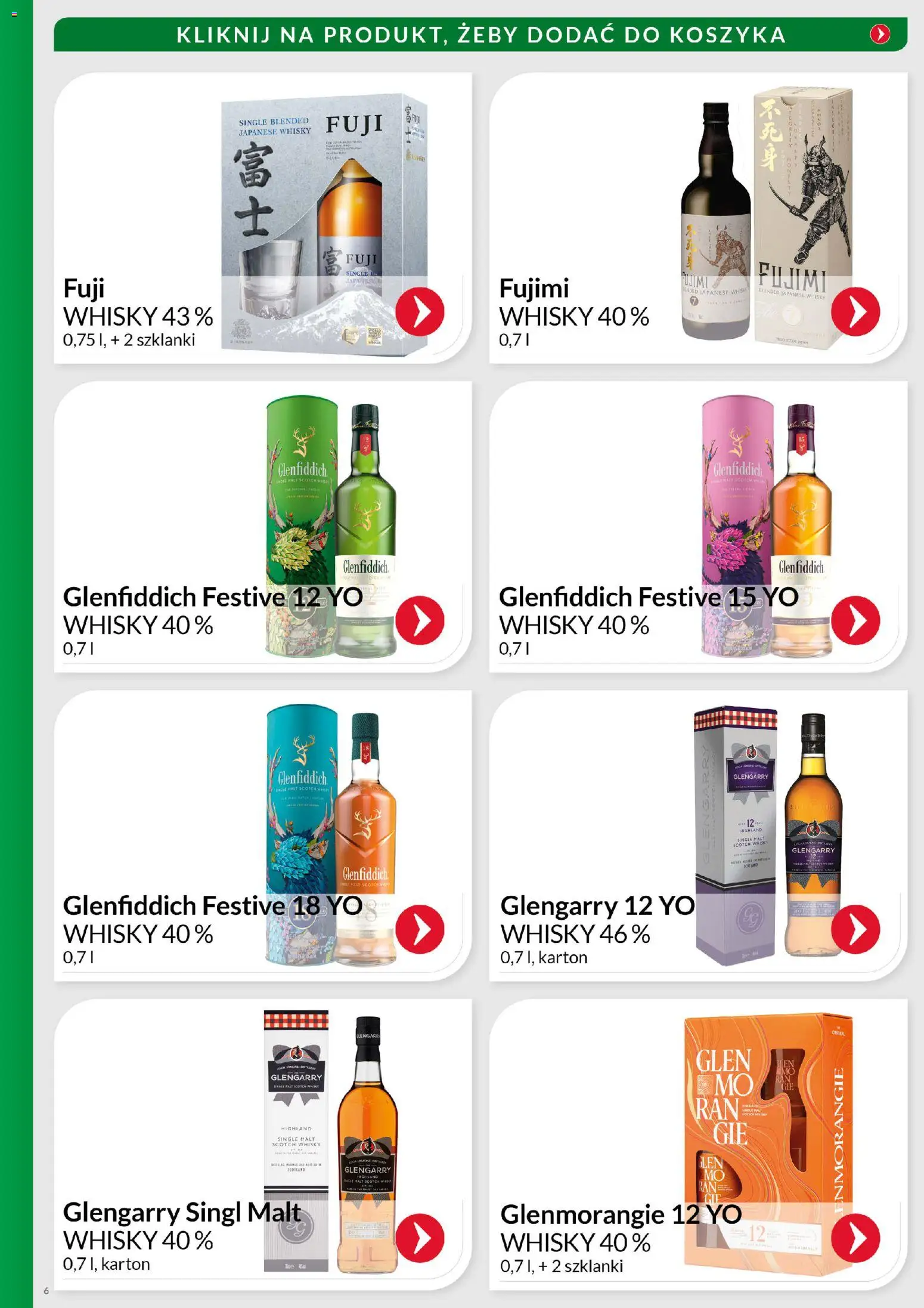 Eurocash Gazetka - Świąteczny Katalog Alkoholi od 01.12.2025 | Strona: 6 | Produkty: Szklanki, Whisky