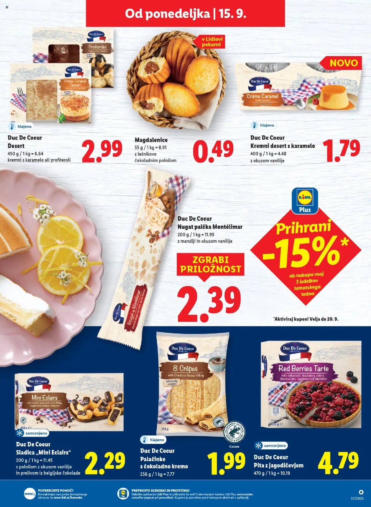 Novi Lidl katalog ponudbe – veljaven od 11.09.2025 | Stran: 43 | Izdelki: Mandlji, Pita, Palačinke