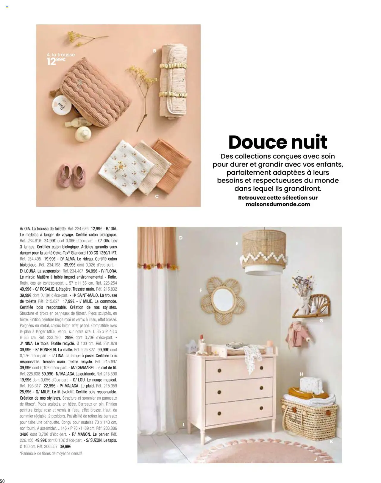 {H1} | Page: 52 | Produits: Coton, Lit, Sommier, Tiroirs