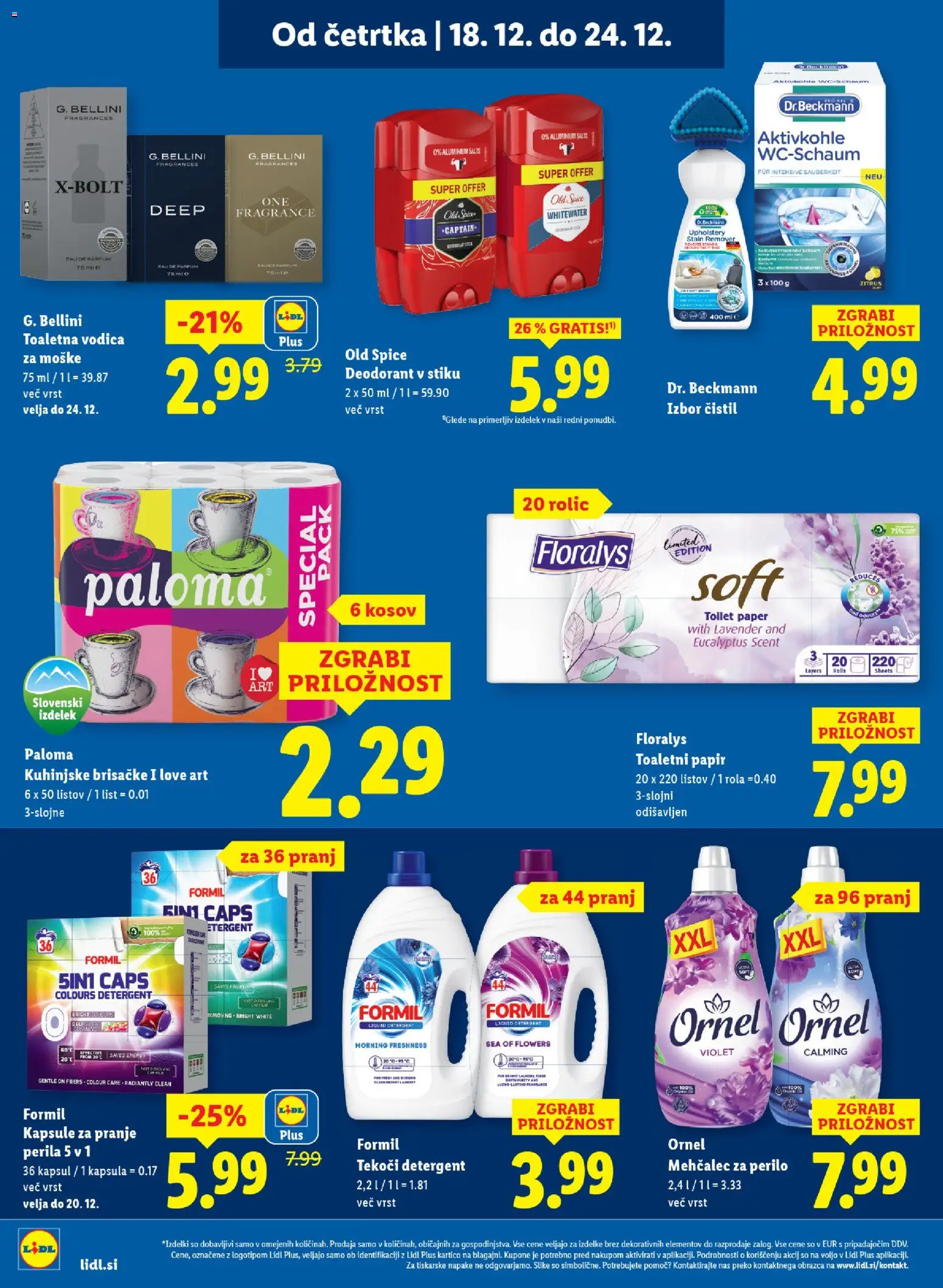 Novi Lidl katalog ponudbe – veljaven od 18.12.2025 | Stran: 18 | Izdelki: Mehčalec, Toaletni papir, Deodorant, Detergent